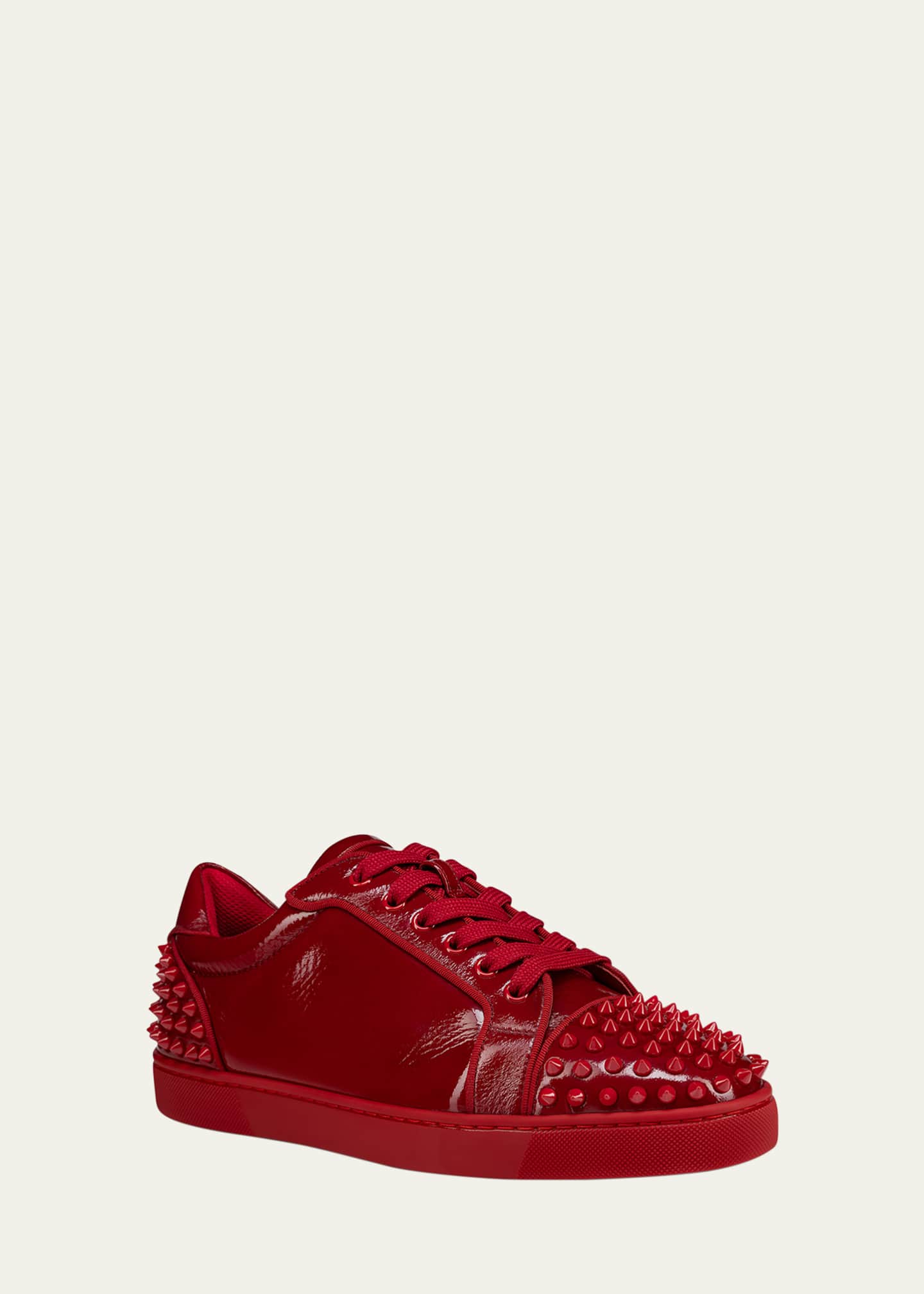 Christian Louboutin Men's Seavaste 2 Patent Leather Low-Top Sneakers Image 2 of 4