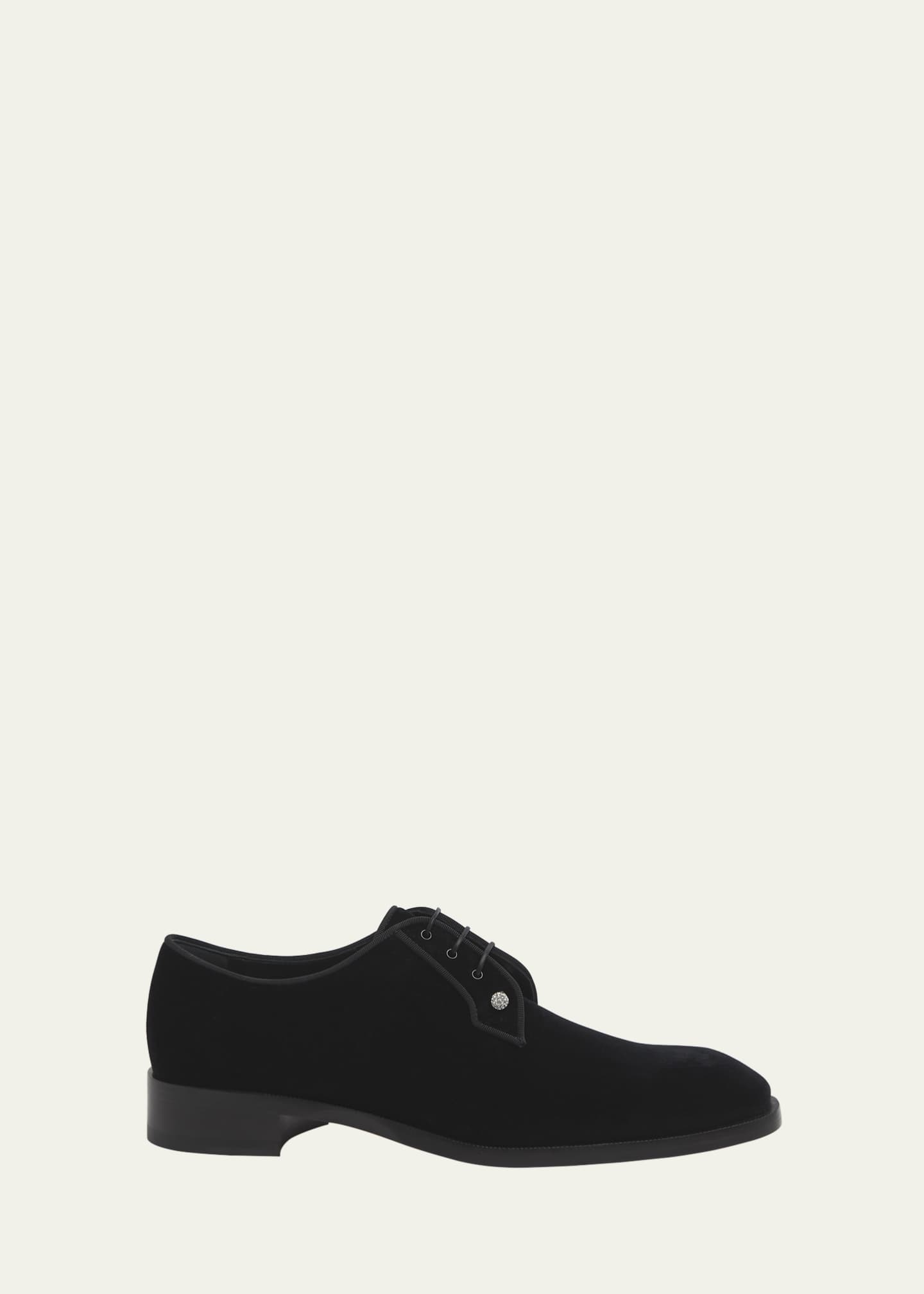 Christian Louboutin Men s Chambeliss Night Strass Velvet Derby Shoes Bergdorf Goodman