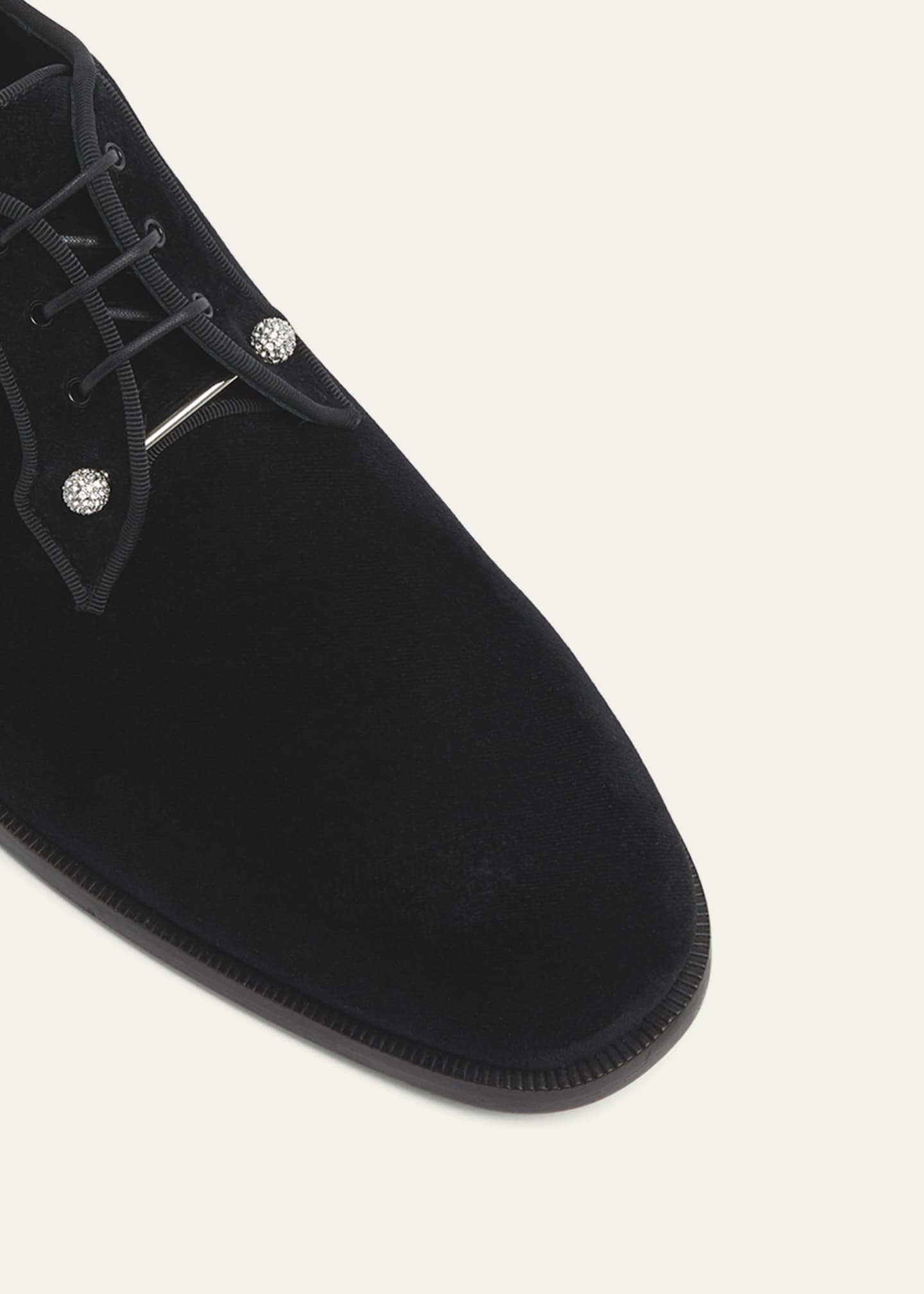Christian Louboutin Men's Chambeliss Night Strass Velvet Derby Shoes Image 3 of 3