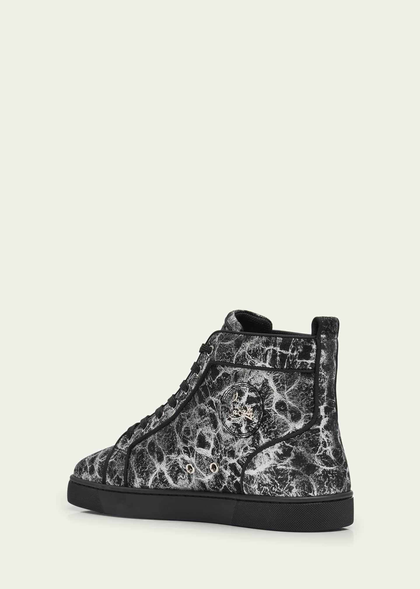 Christian Louboutin Men's Louis Orlato Leather High-Top Sneakers Image 4 of 6