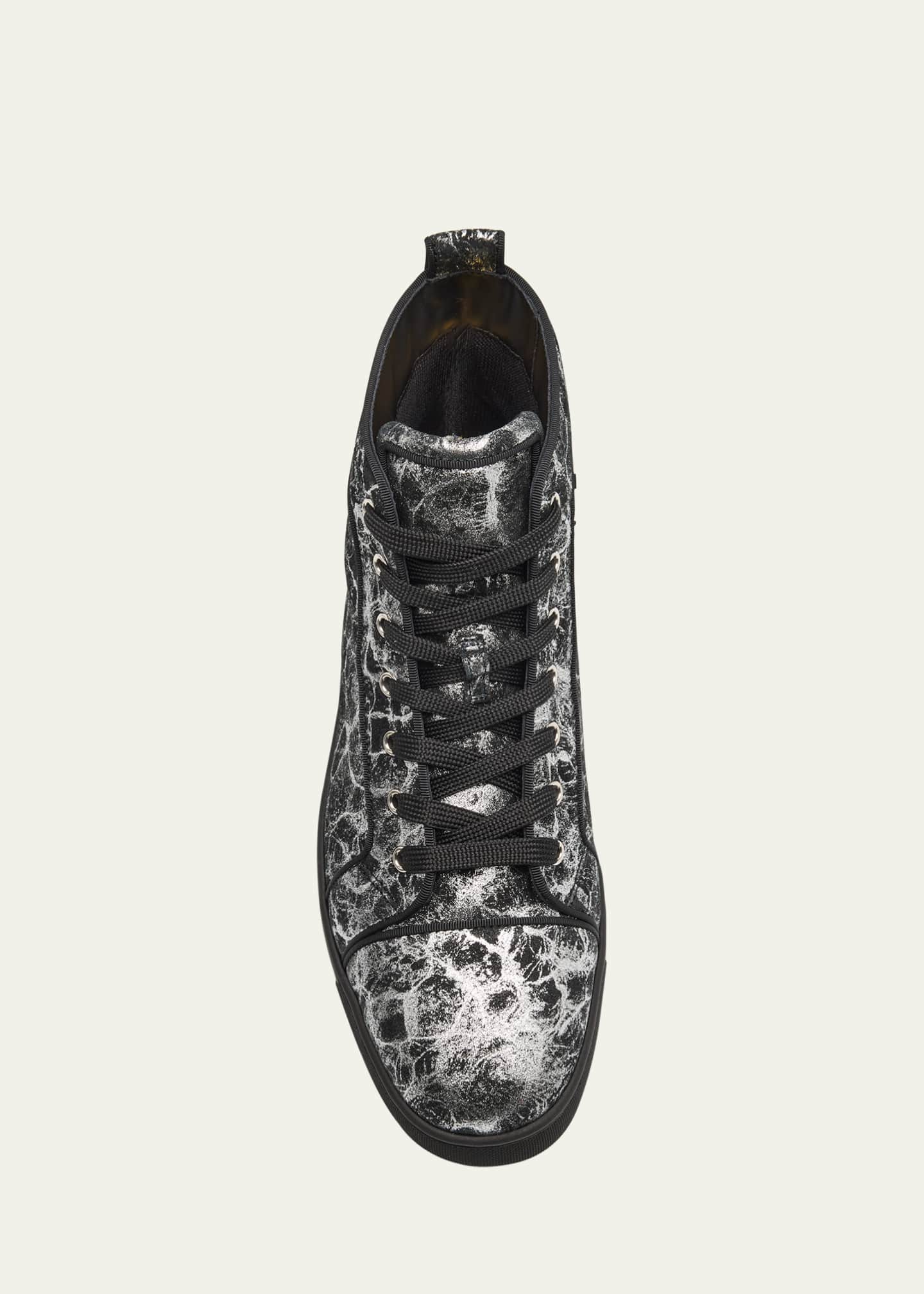 Christian Louboutin Men's Louis Orlato Leather High-Top Sneakers Image 6 of 6