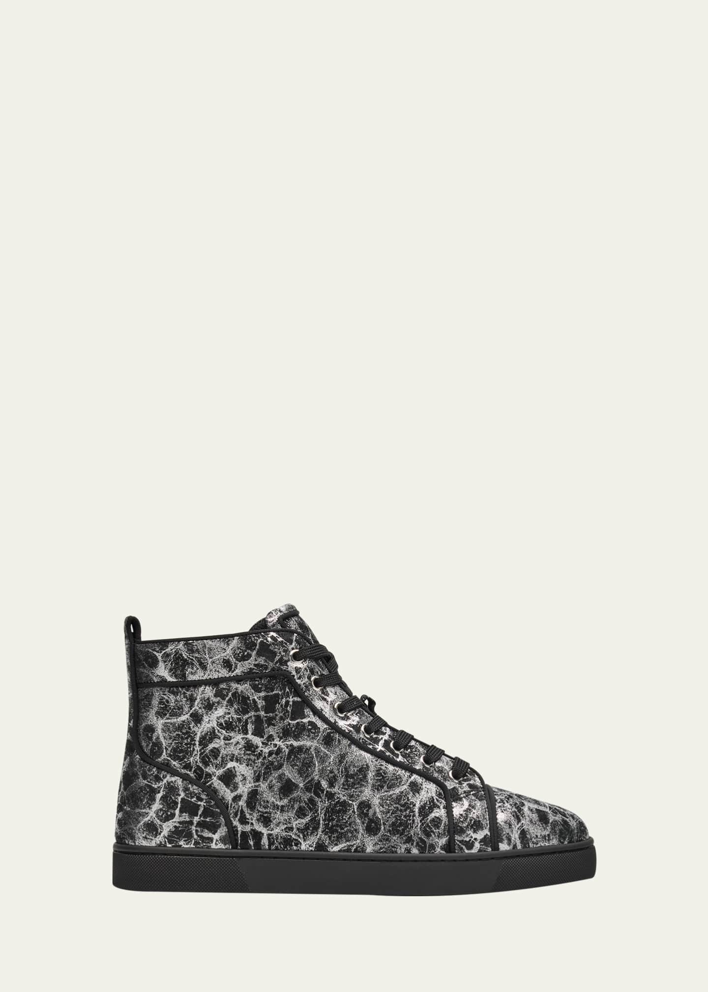 Christian Louboutin Men's Louis Orlato Leather High-Top Sneakers Image 1 of 6