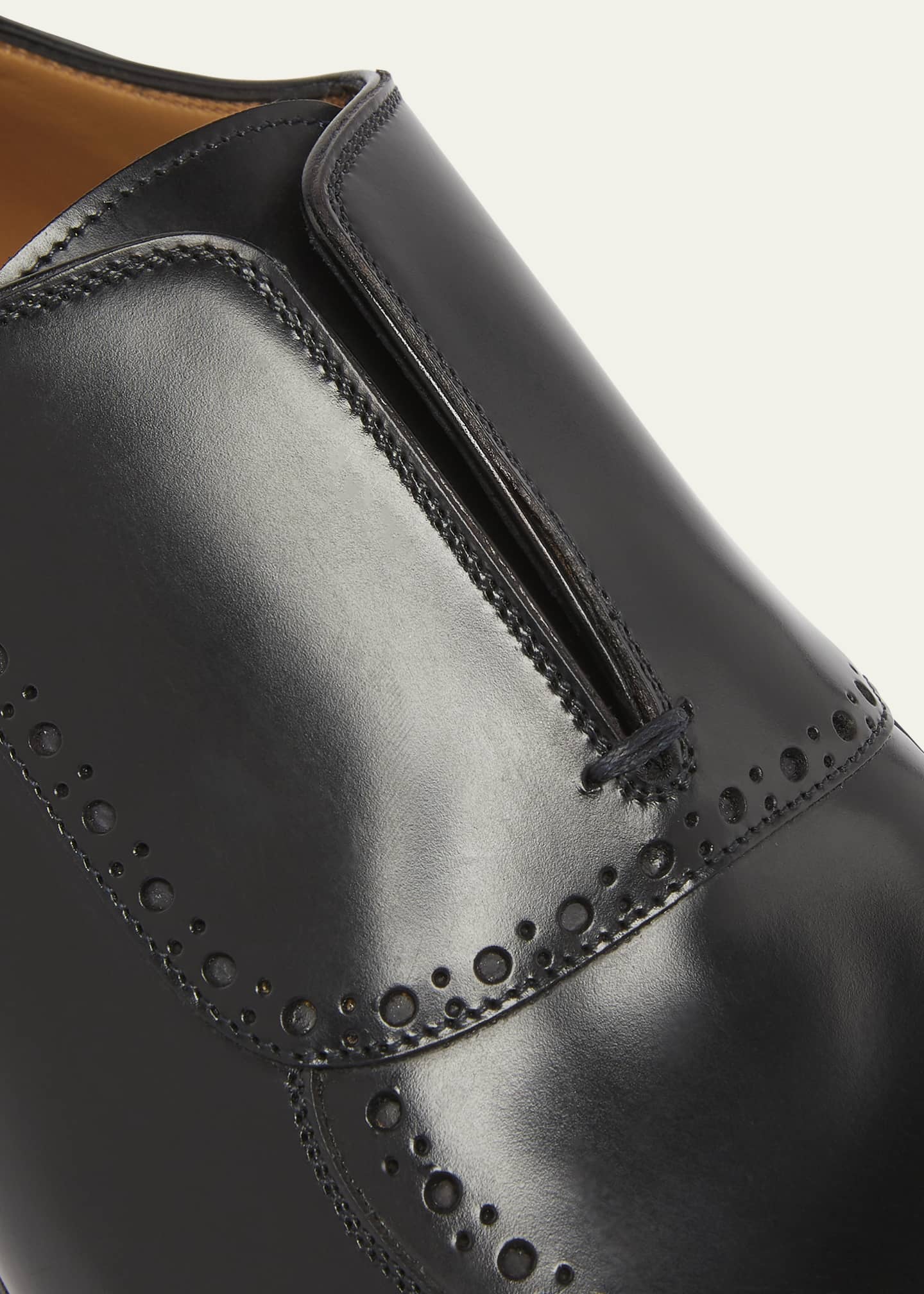 Christian Louboutin Men's Lafitte Spike Leather Oxfords Image 5 of 6