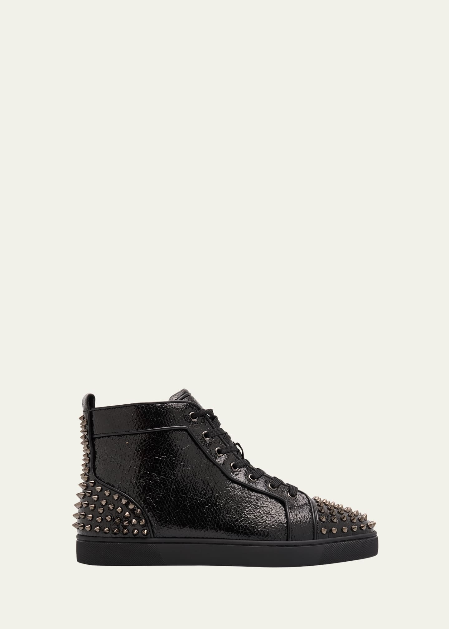 Christian Louboutin Men's Lou Spikes 2 Leather High-Top Sneakers Image 1 of 6