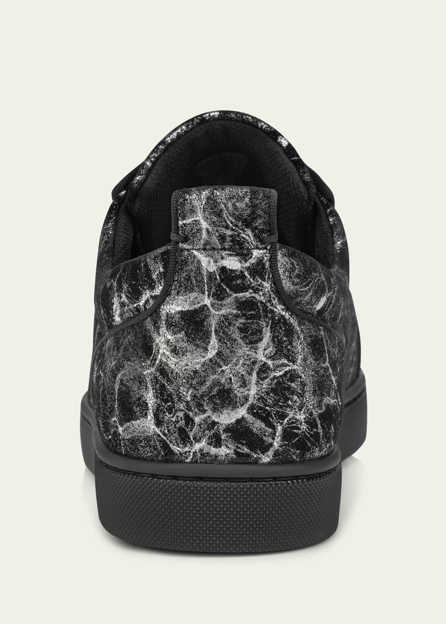Christian Louboutin Men's Louis Junior Spikes Leather Low-Top Sneakers Image 4 of 5