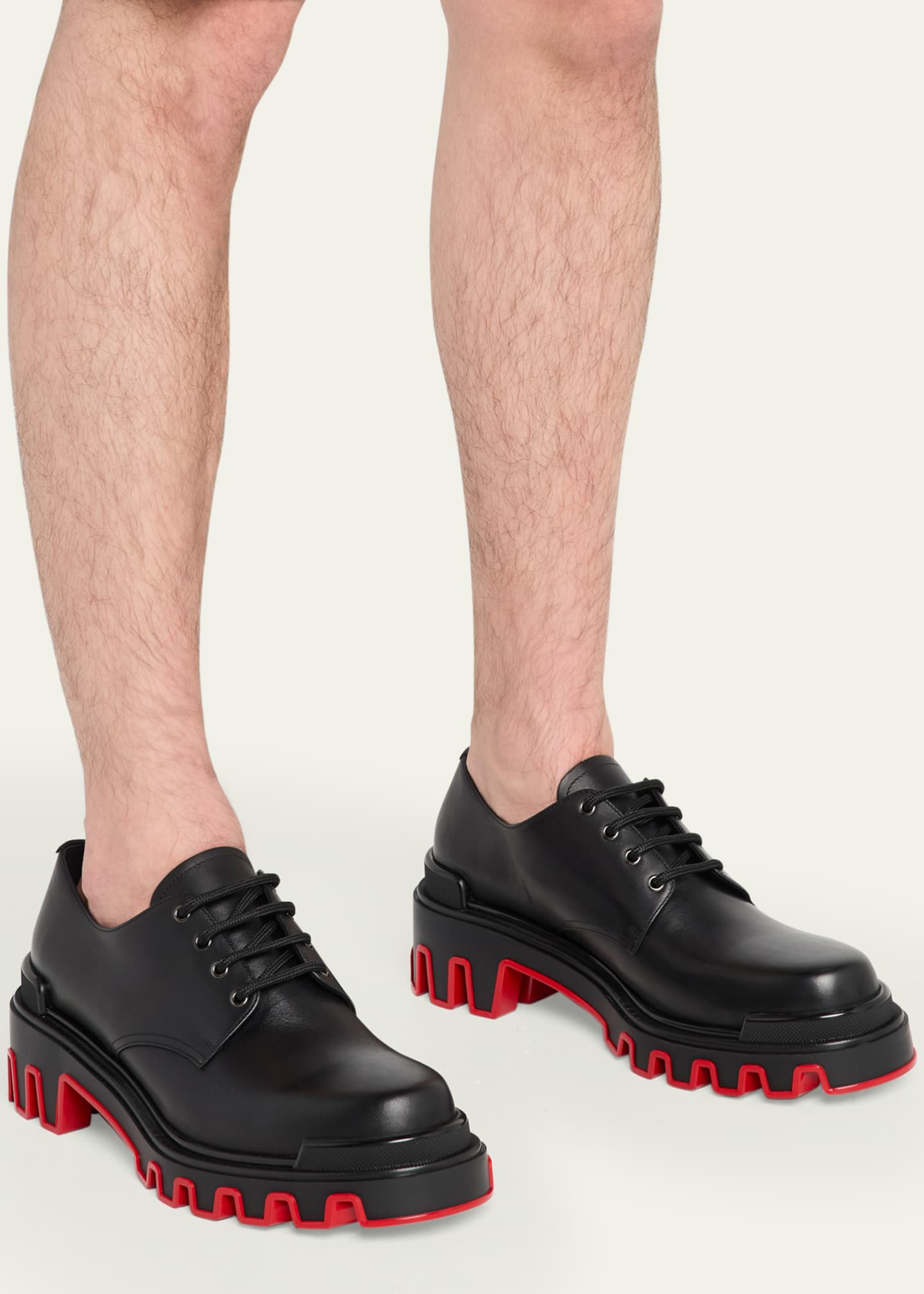 Christian Louboutin Men's Trott Dune Leather Derby Shoes Image 2 of 6