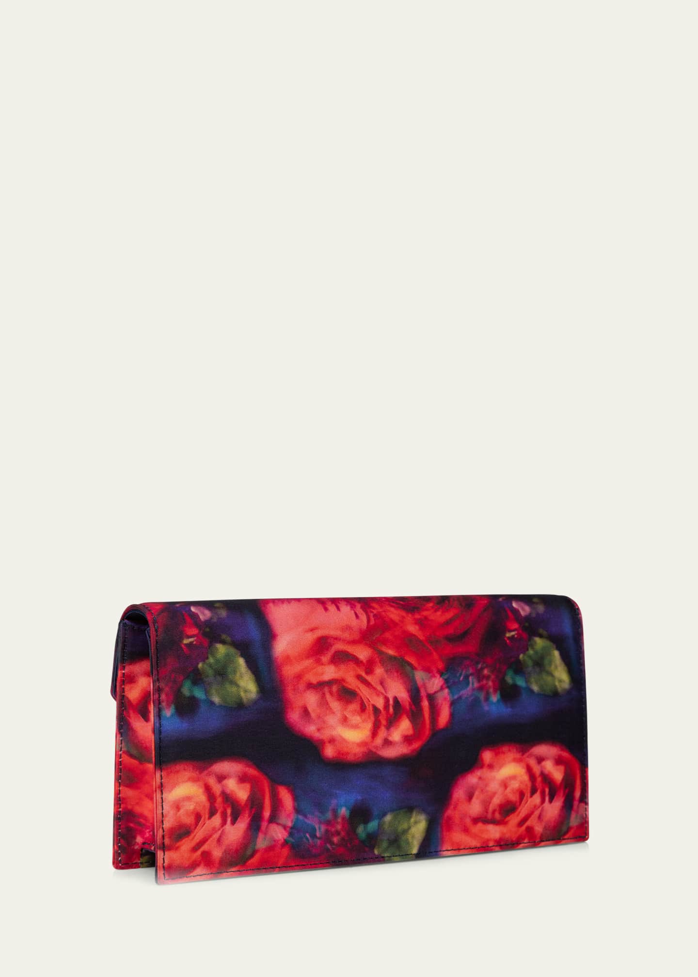 Christian Louboutin Loubi54 Rose-Print Satin Clutch Bag Image 3 of 5