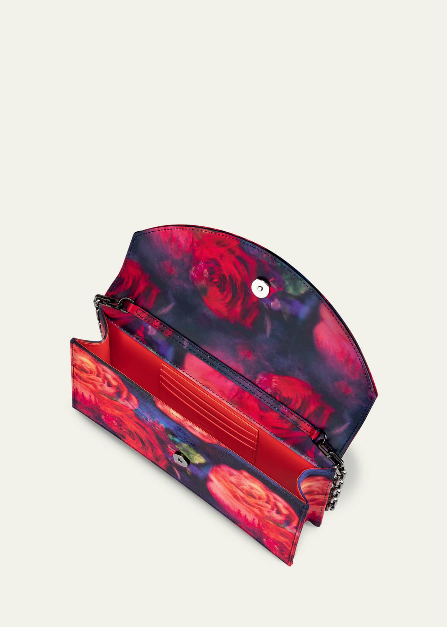 Christian Louboutin Loubi54 Rose-Print Satin Clutch Bag Image 4 of 5