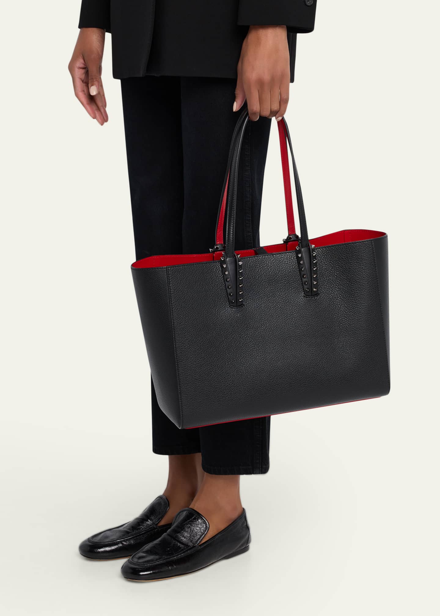 Christian Louboutin Cabata Soft Small Tote Bag in Grained Leather