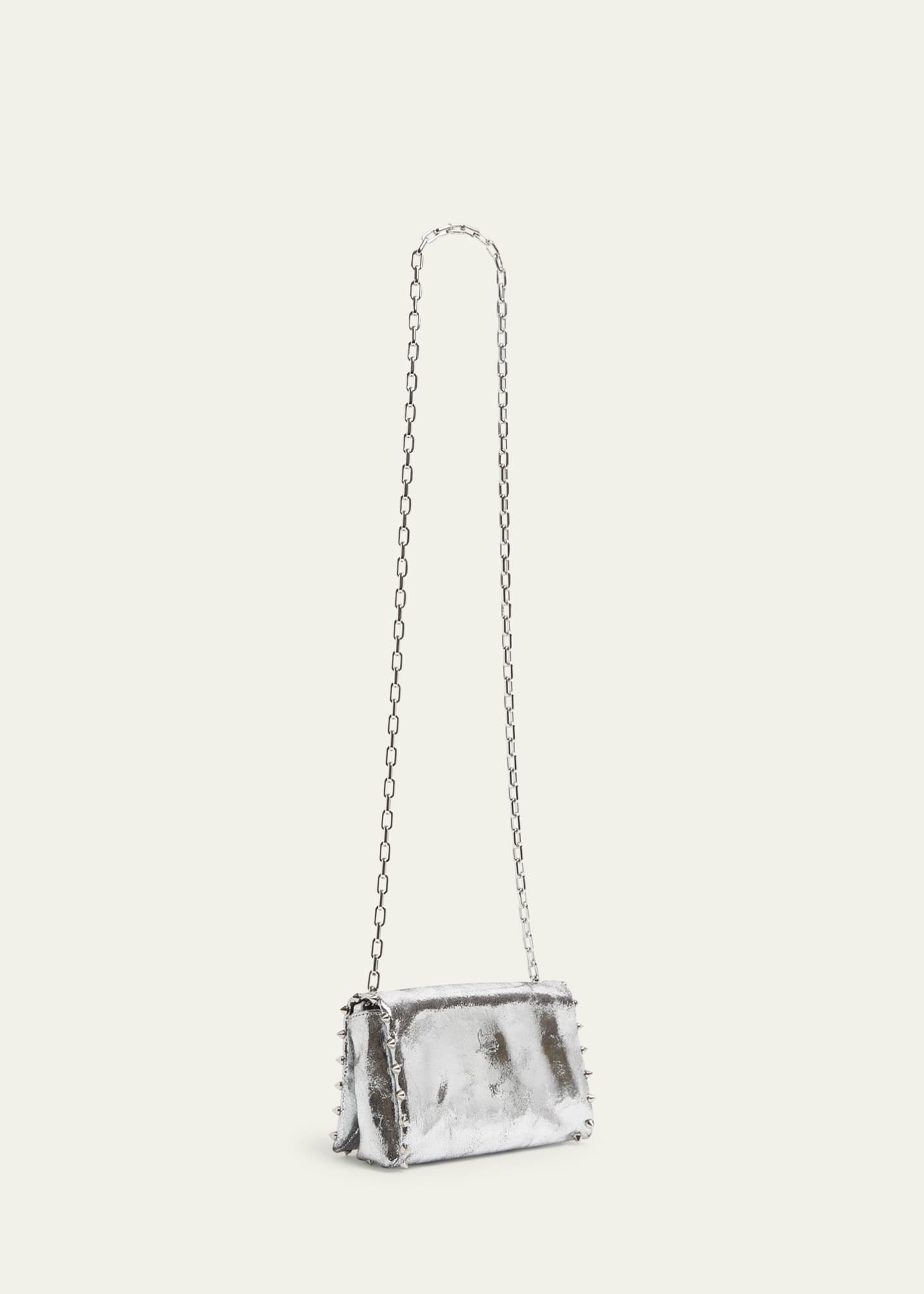 Christian Louboutin Spike Metallic Leather Pouch Bag Image 2 of 3