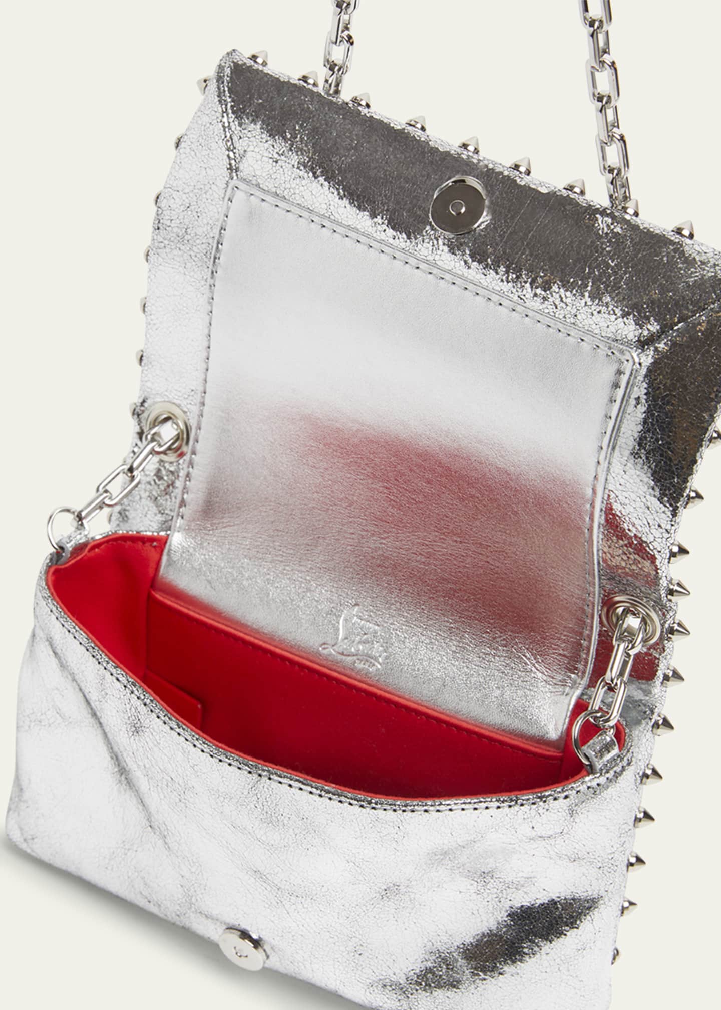 Christian Louboutin Spike Metallic Leather Pouch Bag Image 3 of 3
