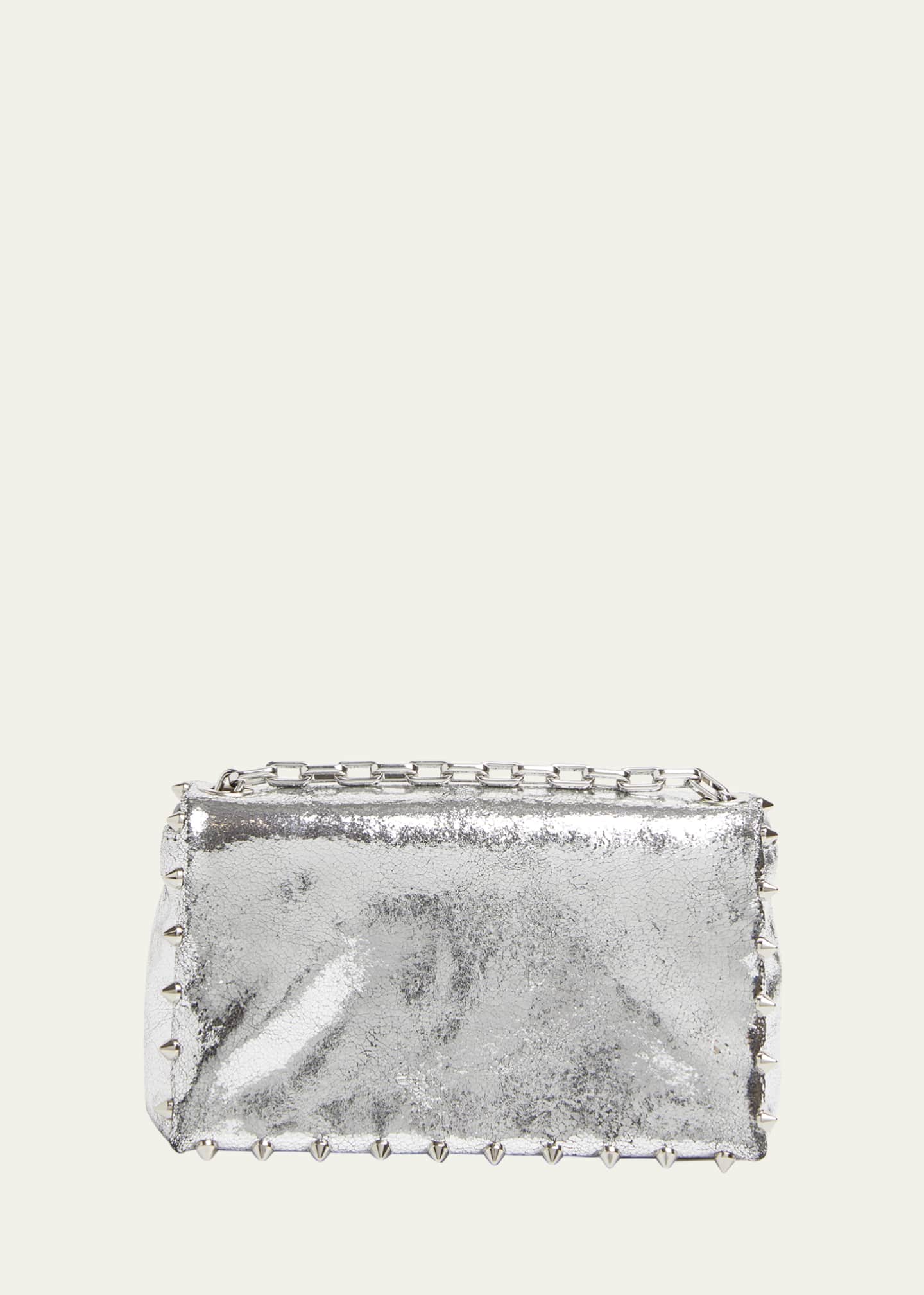 Christian Louboutin Spike Metallic Leather Pouch Bag Image 1 of 3
