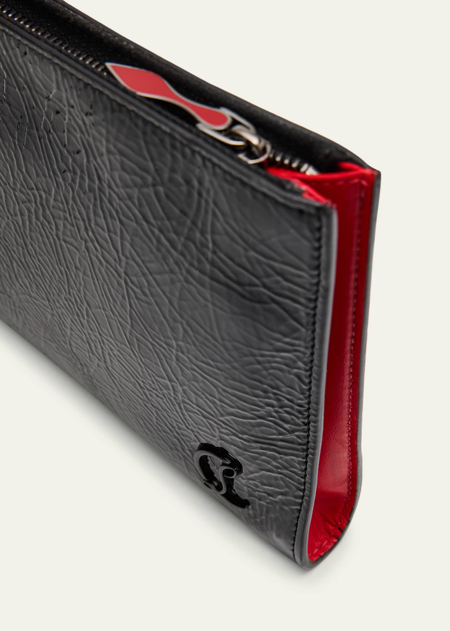 Christian Louboutin Loubi54 Flat Patent Leather Pouch Bag 