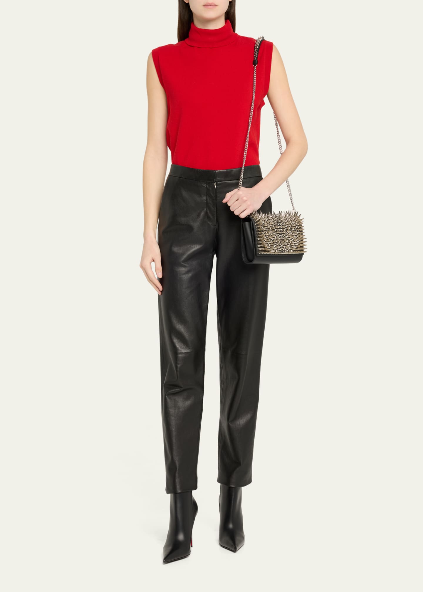 Christian Louboutin Paloma Spike Leather Clutch Bag Image 5 of 5