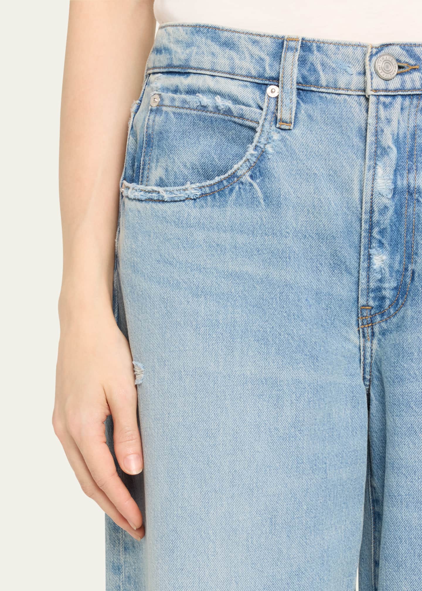 FRAME Low Slung Barrel Jeans Bergdorf Goodman
