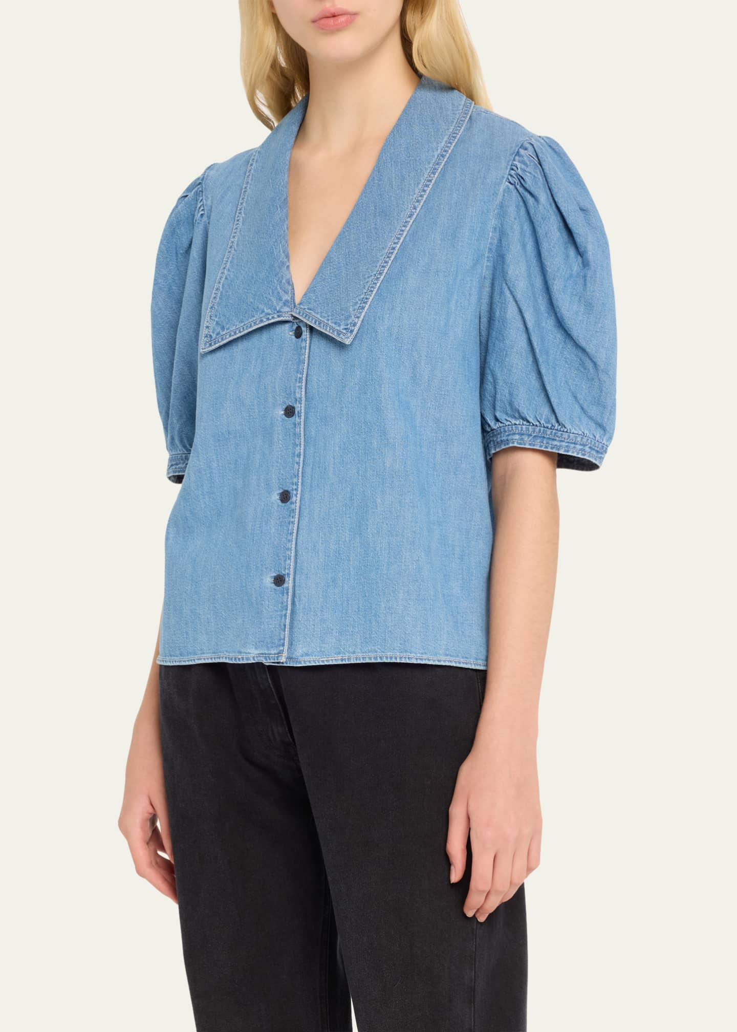 FRAME Denim Sailor Blouse Image 4 of 5