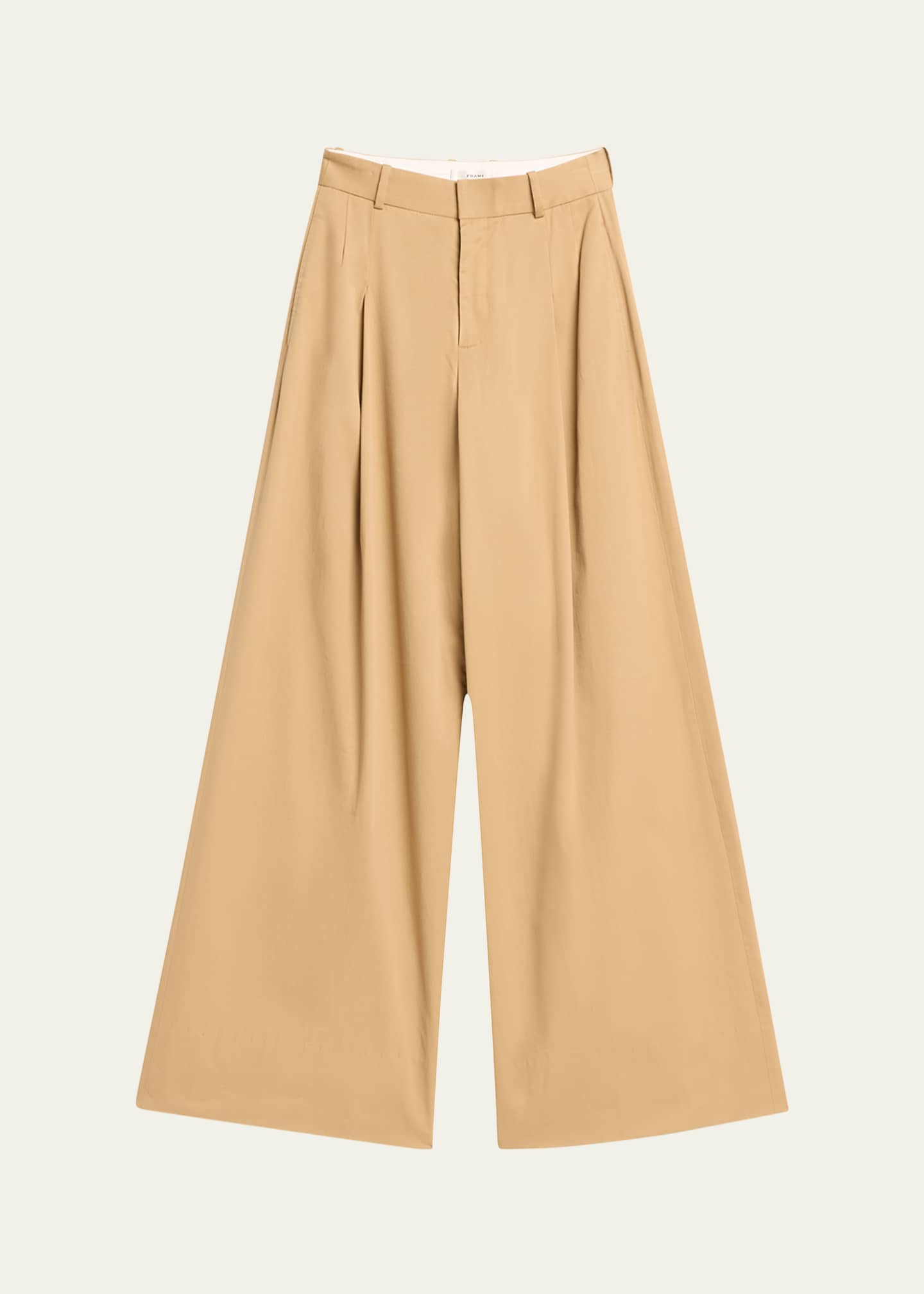 Frame Pleated Wide Leg Pants - Camel