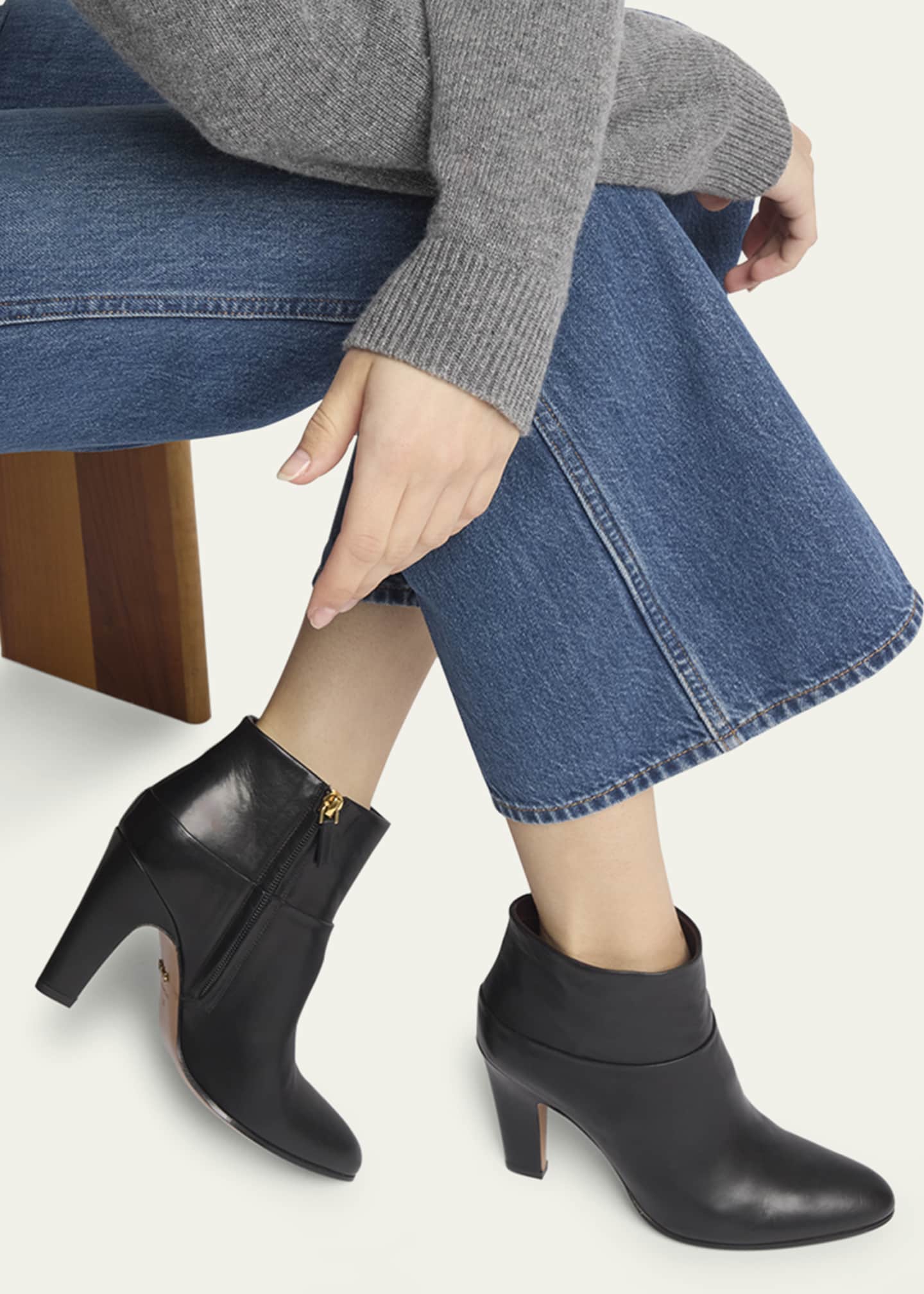 Chloe Eve Leather Zip Ankle Booties Image 2 of 5