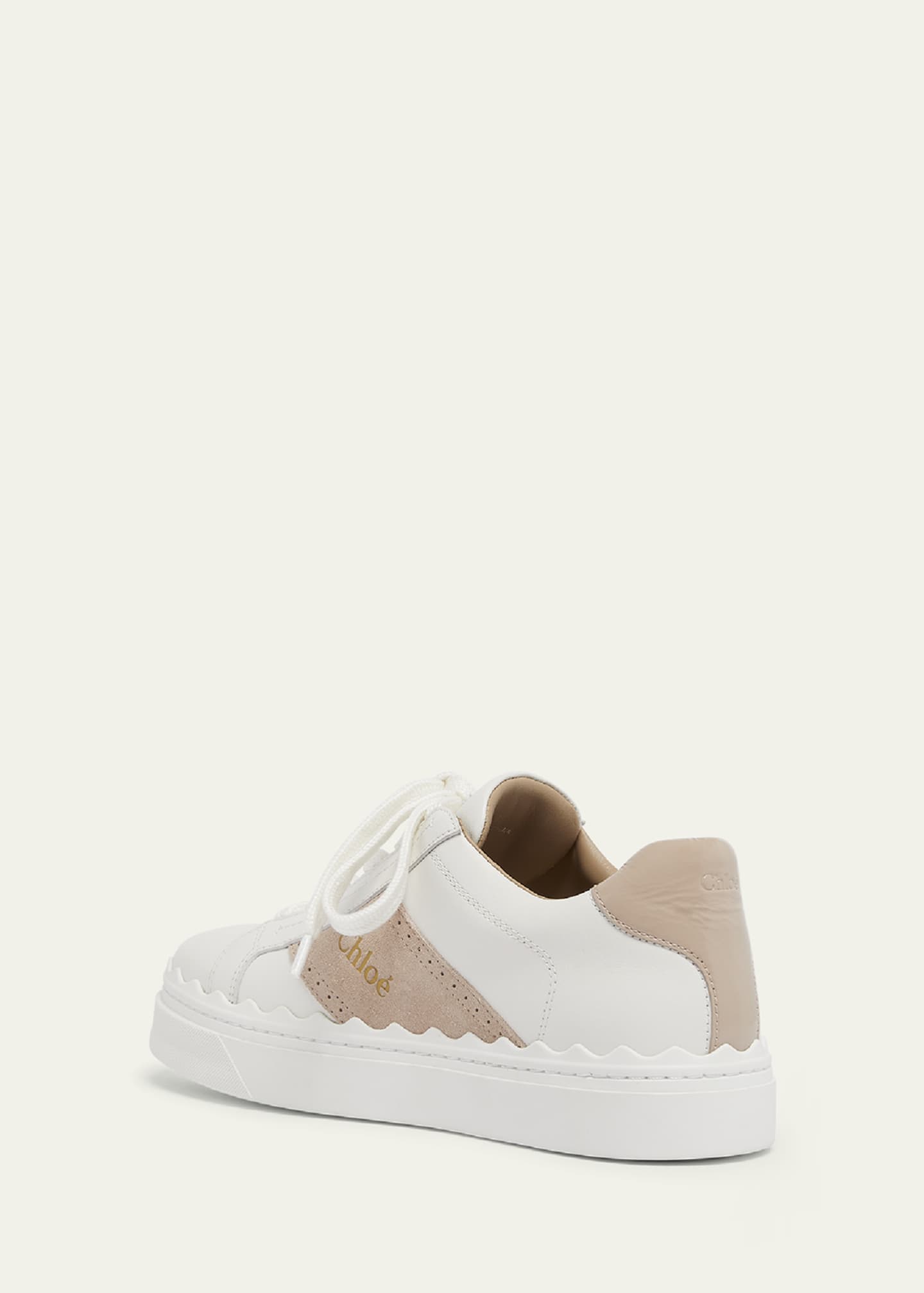 Chloe Lauren Mixed Leather Low-Top Sneakers Image 3 of 5