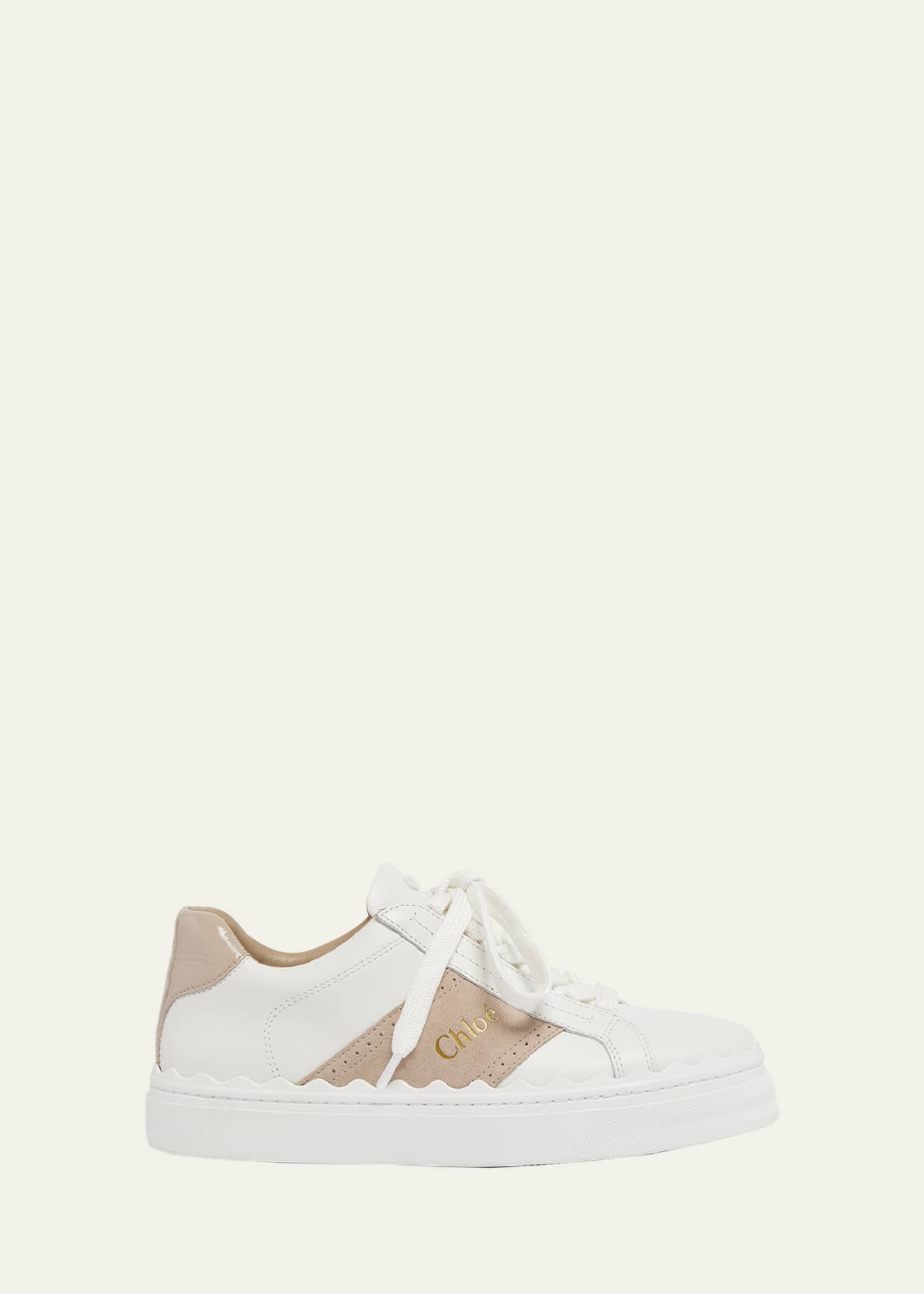Chloe Lauren Mixed Leather Low-Top Sneakers Image 1 of 5