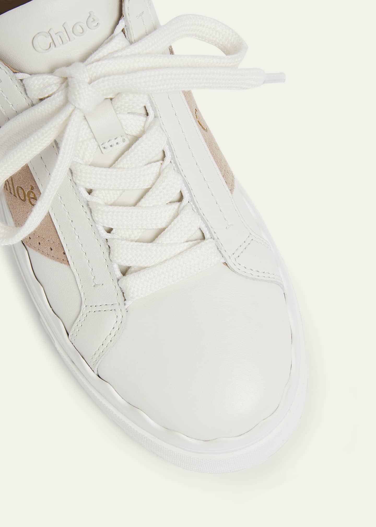Chloe Lauren Mixed Leather Low-Top Sneakers Image 4 of 5