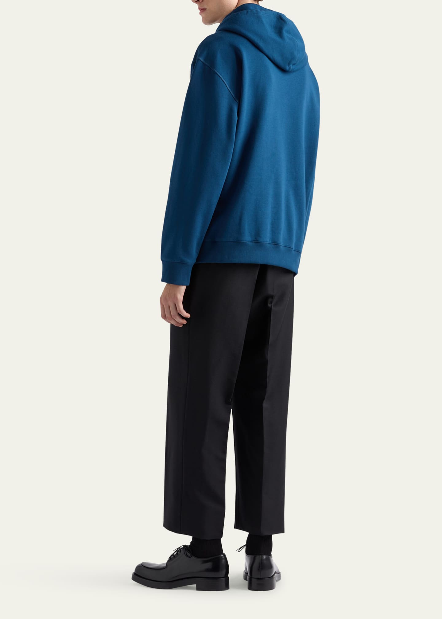 Prada Men's Enamel Triangle Logo Hoodie Image 3 of 3