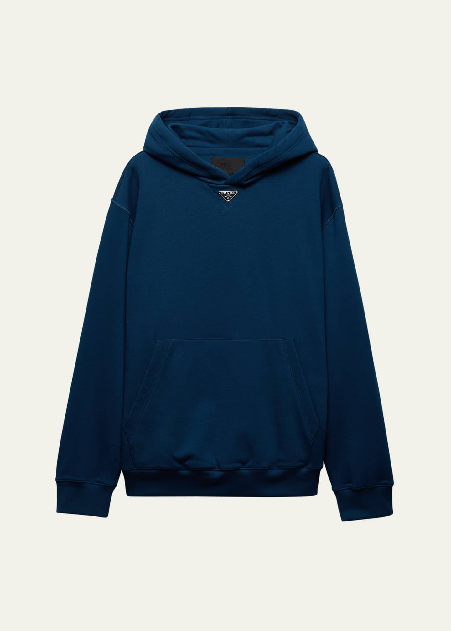 Prada Men's Enamel Triangle Logo Hoodie Image 1 of 3