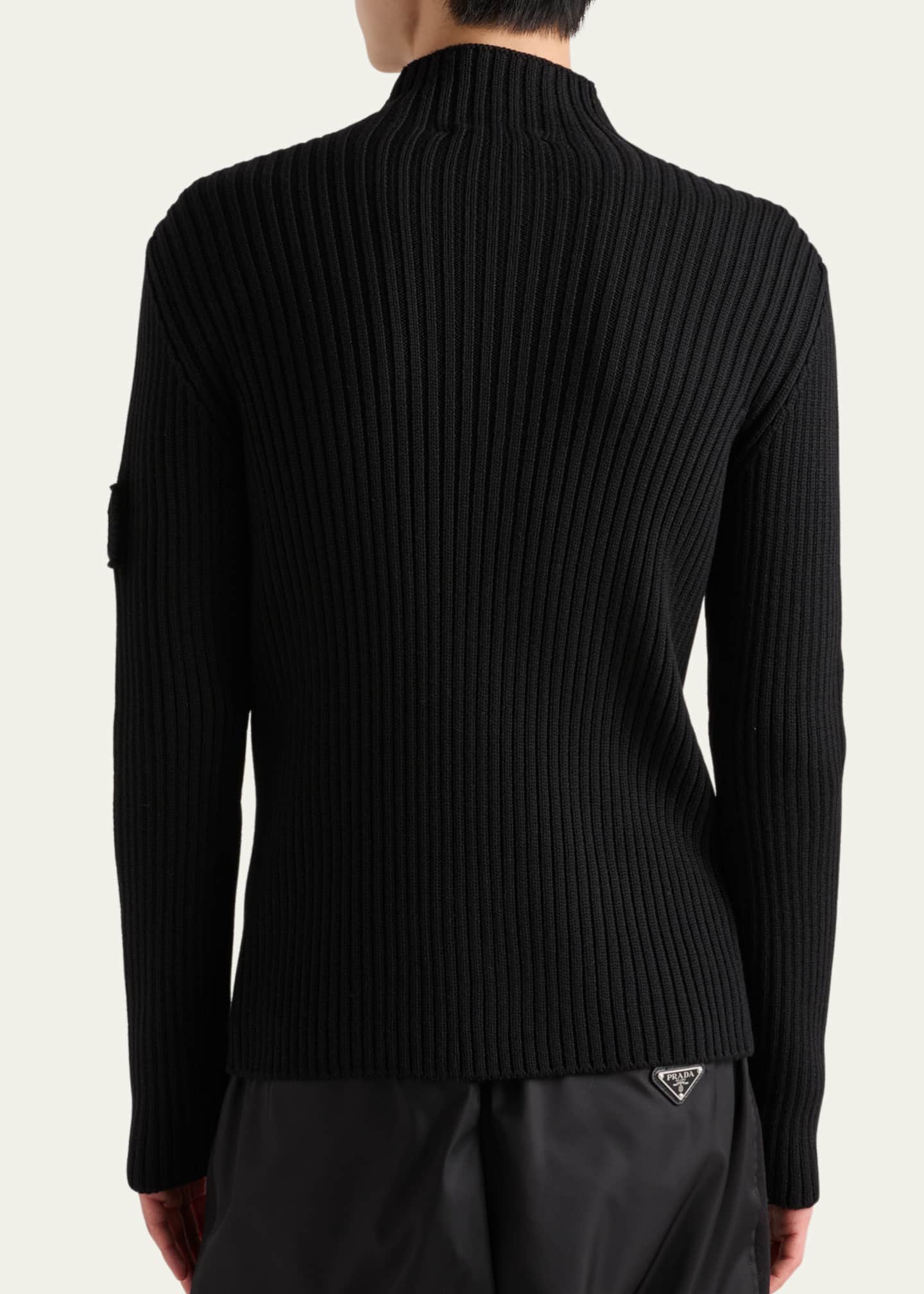 Prada Men's Ribbed Zip Sweater - Bergdorf Goodman