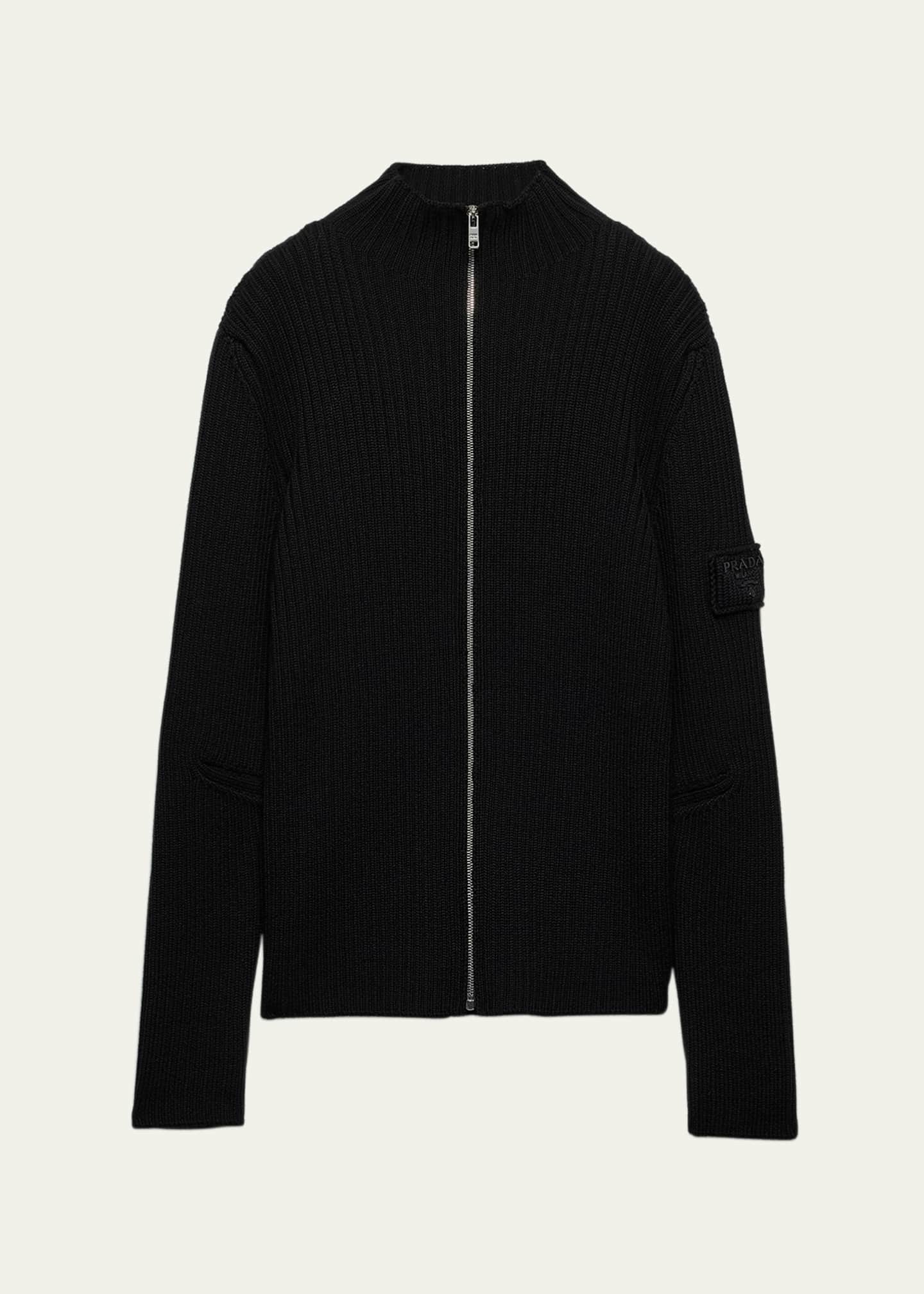 Prada Men's Ribbed Zip Sweater