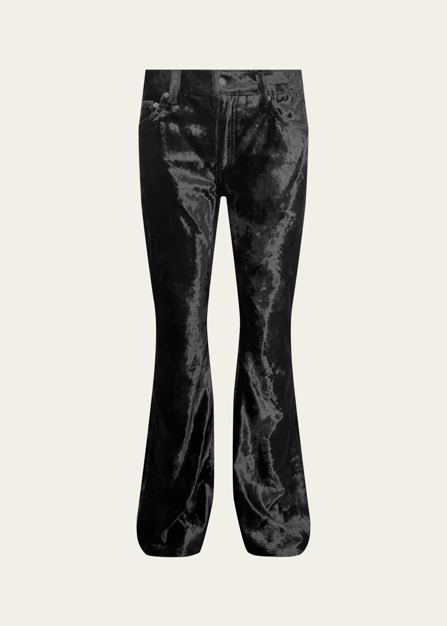 Cout De La Liberte Men's Jimmy Stretch Velvet Flare Jeans