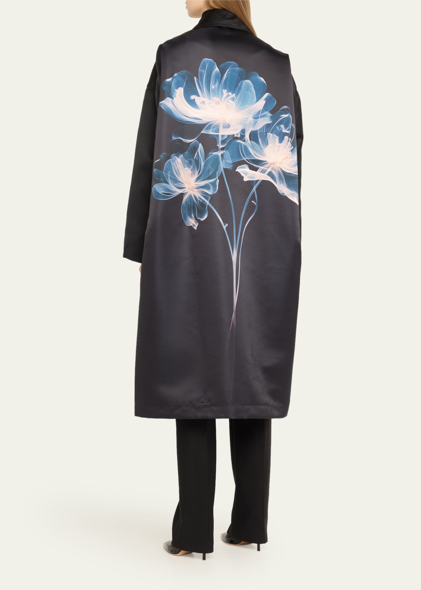 Bach Mai Flower Print Oversized Lab Coat