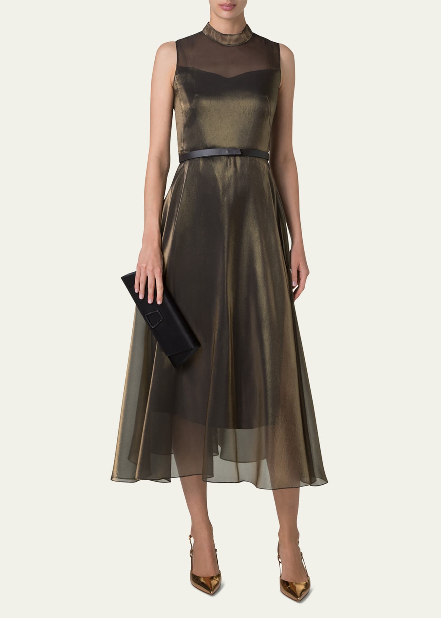 Akris Anouk Satin Clutch Bag with Chain Strap Image 4 of 4