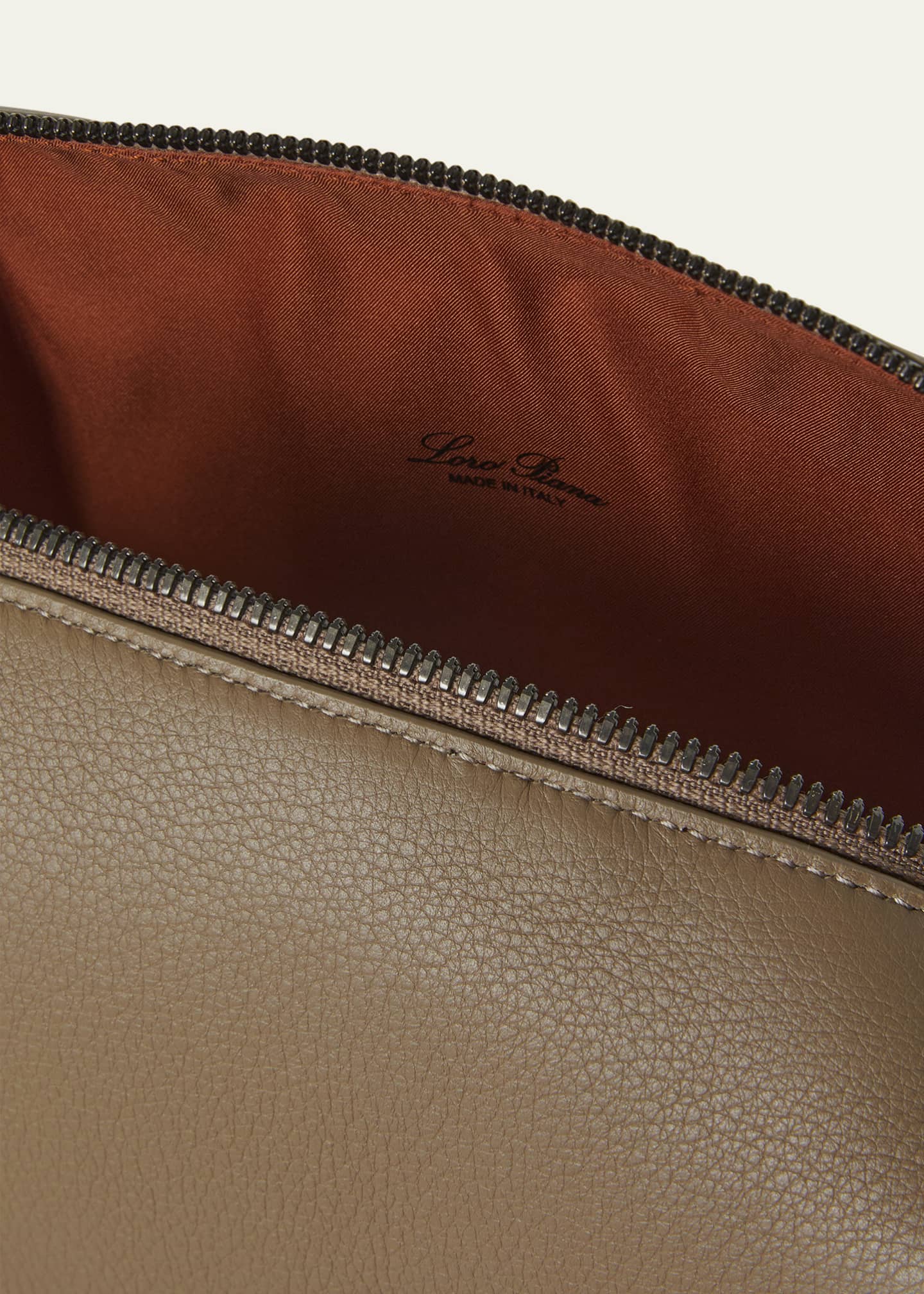 Loro Piana Men's Medium Leather Travel Pouch Image 2 of 2