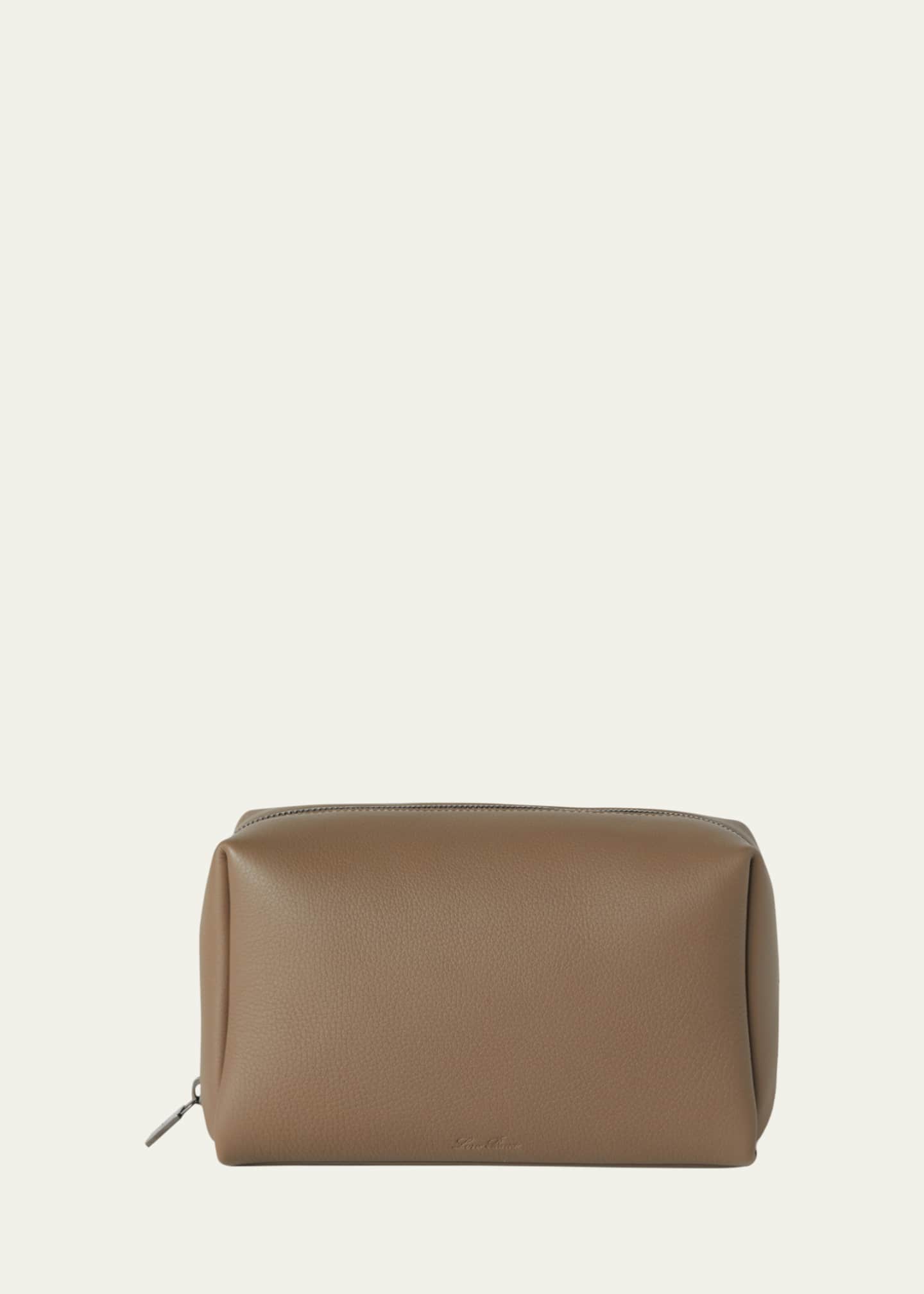 Loro Piana Men's Medium Leather Travel Pouch Image 1 of 2