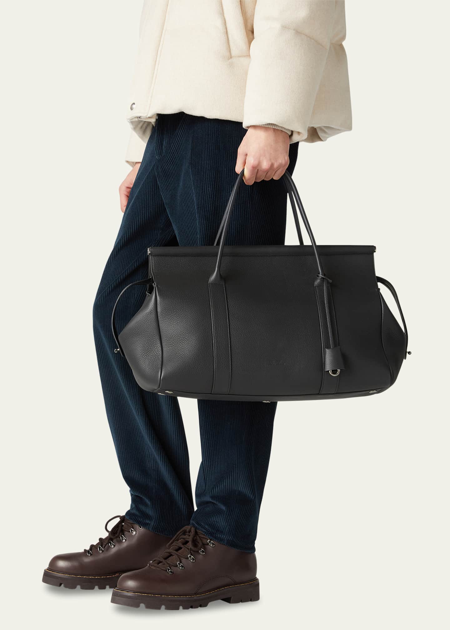Loro Piana Men's Loom L42 Leather Weekender Bag - Bergdorf Goodman