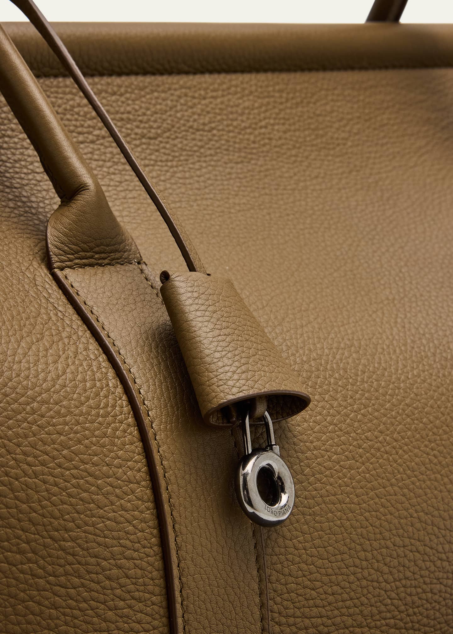 Loro Piana Men's Loom L42 Leather Weekender Bag Image 6 of 6