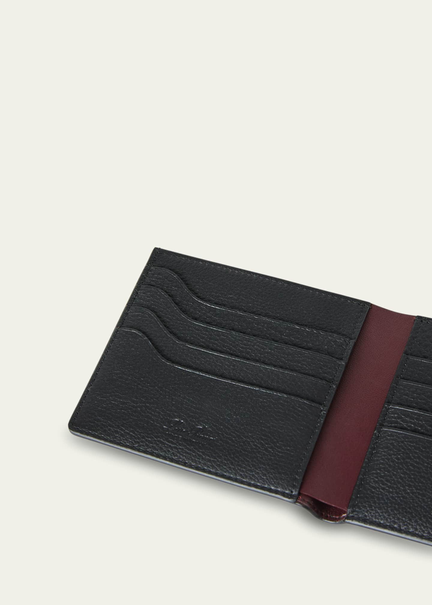 Men's Grained Leather Bifold Wallet