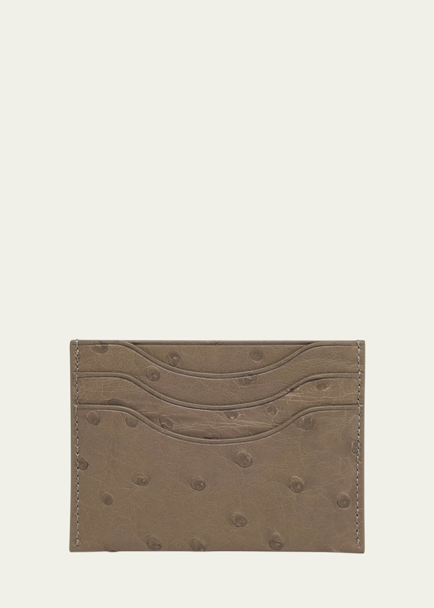 Loro Piana Men's Ostrich Leather Card Holder Image 3 of 4