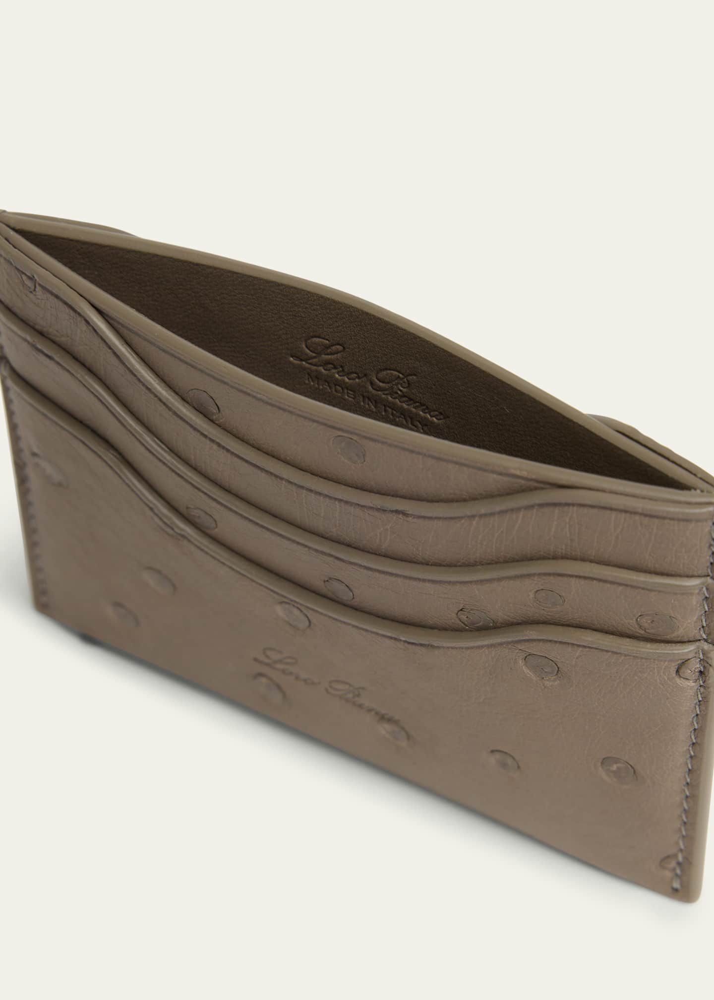 Loro Piana Men's Ostrich Leather Card Holder Image 4 of 4