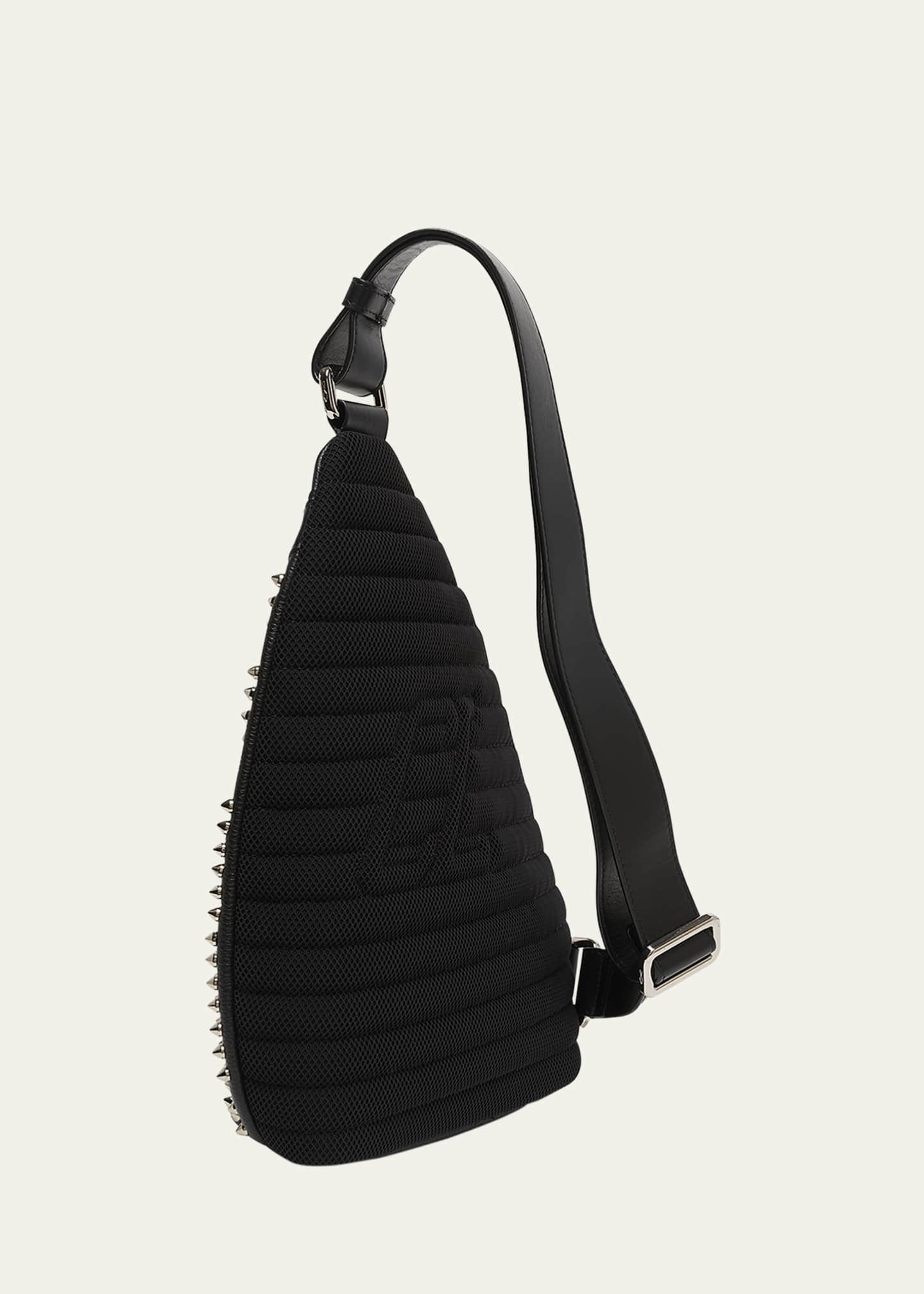 Christian Louboutin Men s Funky Leather Empire Spikes Sling Bag Bergdorf Goodman