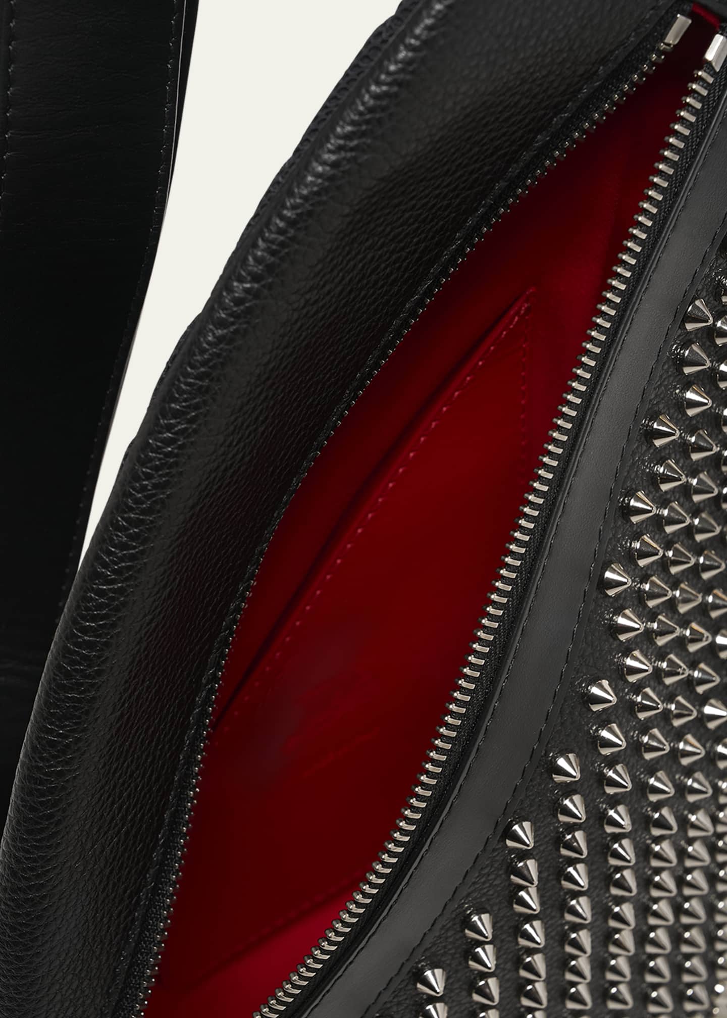 Christian Louboutin Men s Funky Leather Empire Spikes Sling Bag Black