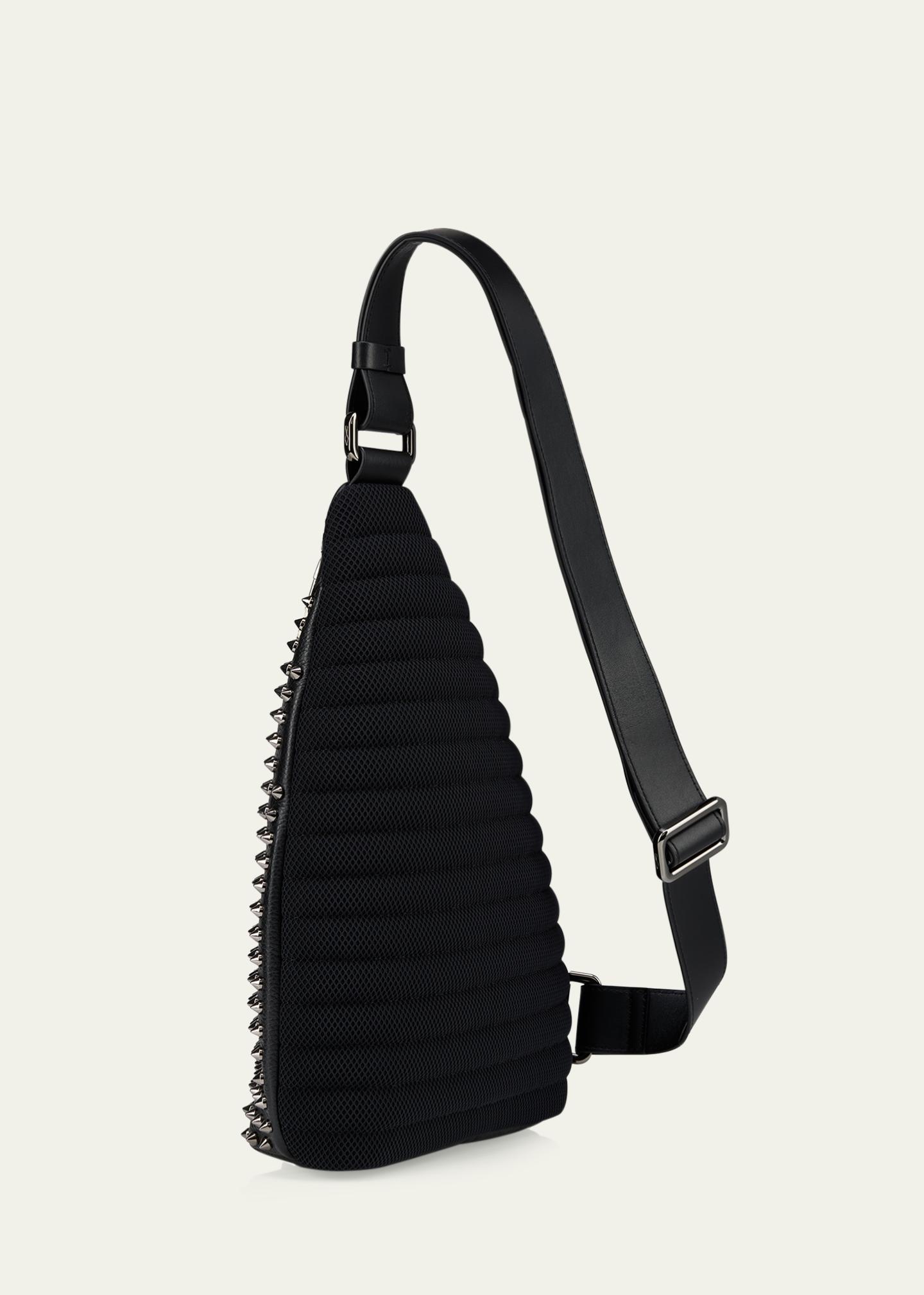 Christian Louboutin Men's Funky Leather Empire Spikes Sling Bag