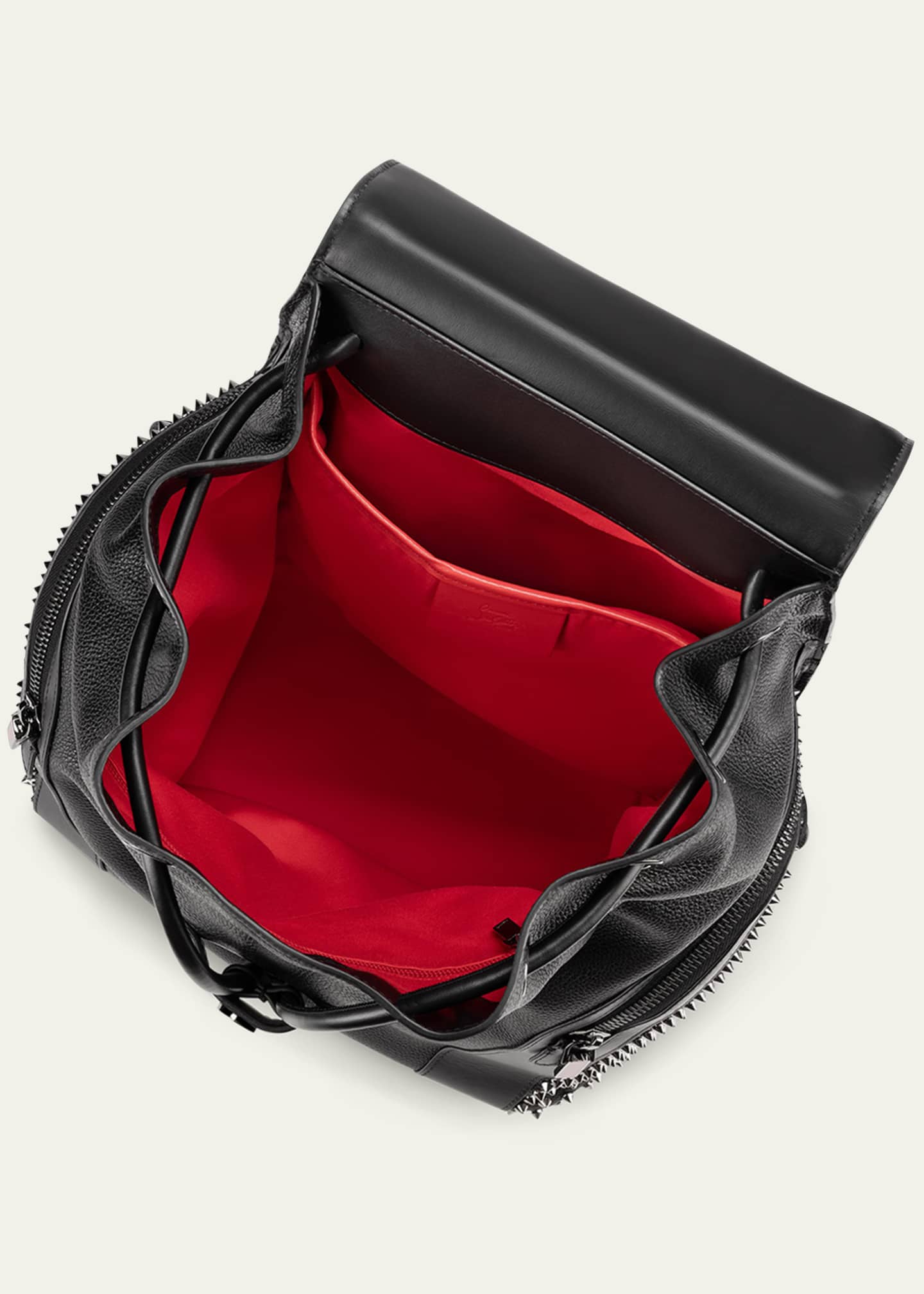 ショルダーバッグ Christian Louboutin Funky One-Shoulder Backpack Funky - Backpack - Calf leather and spikes - Black