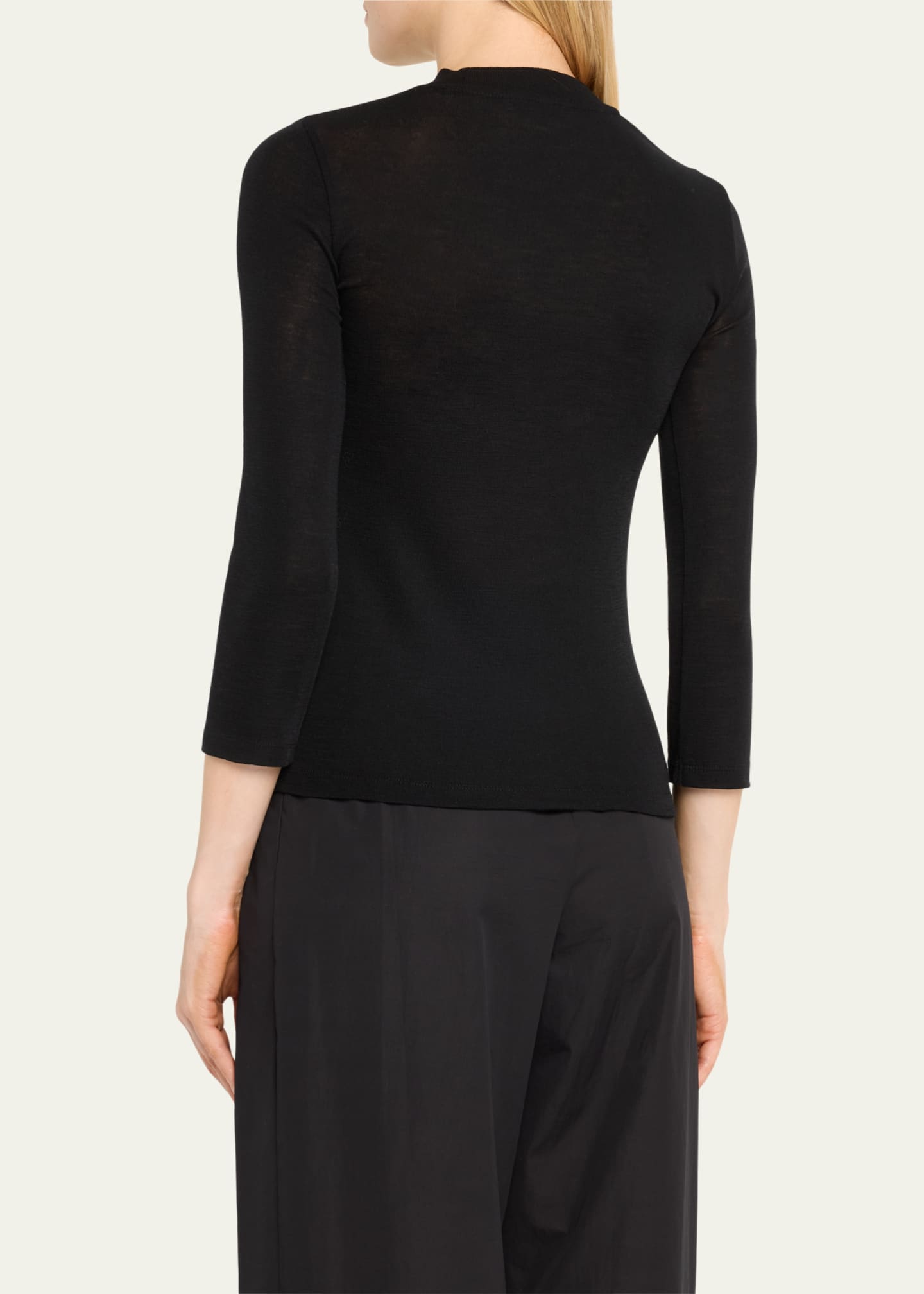 Vince Merino Wool 3/4-Sleeve Shirt Image 3 of 5