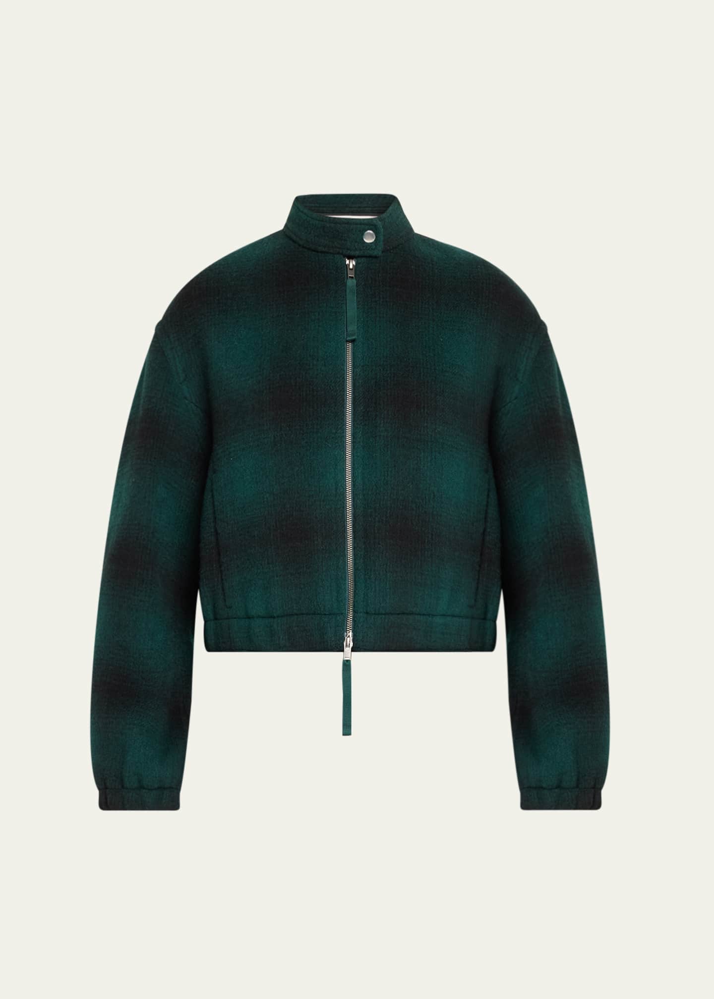 Vince Shadow Plaid Bomber Jacket