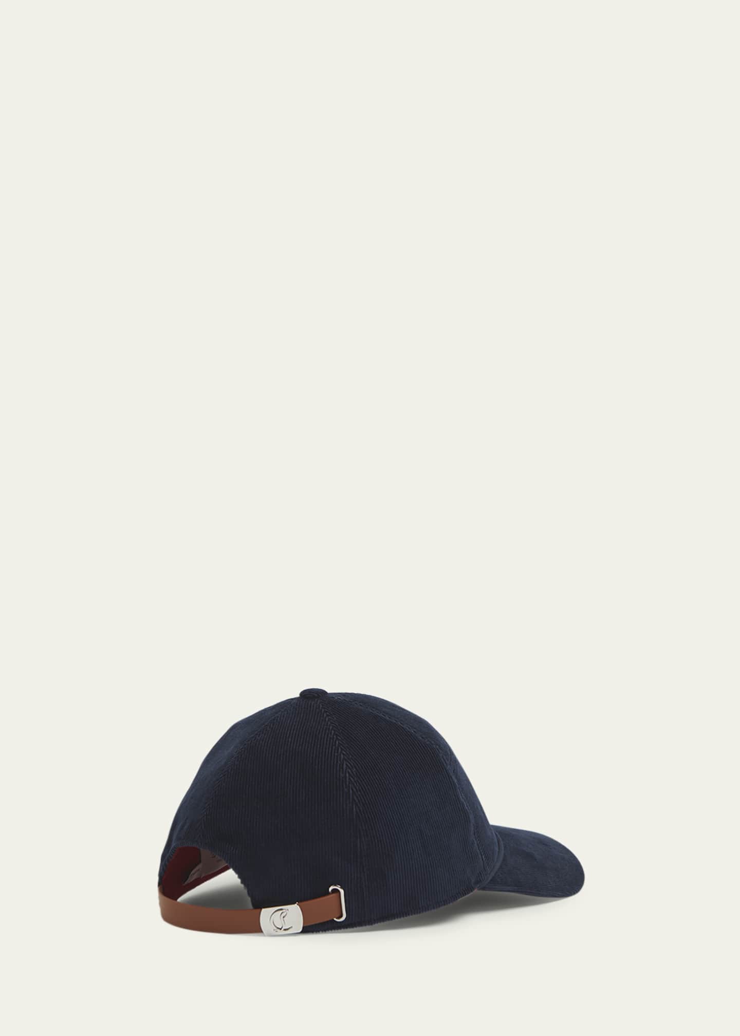 Christian Louboutin Men's Enky Mooncrest Velvet Corduroy Baseball Cap Image 2 of 2