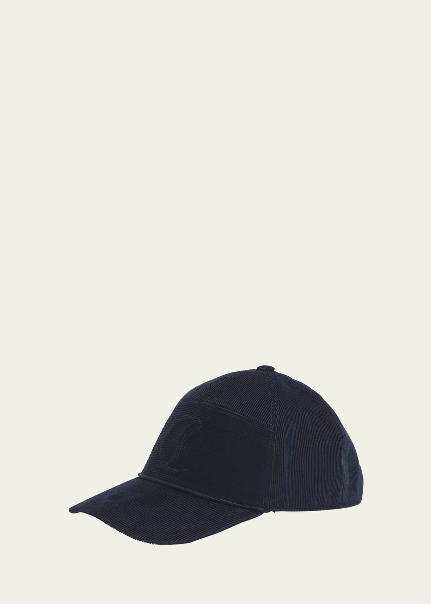Christian Louboutin Men's Enky Mooncrest Velvet Corduroy Baseball Cap Image 1 of 2