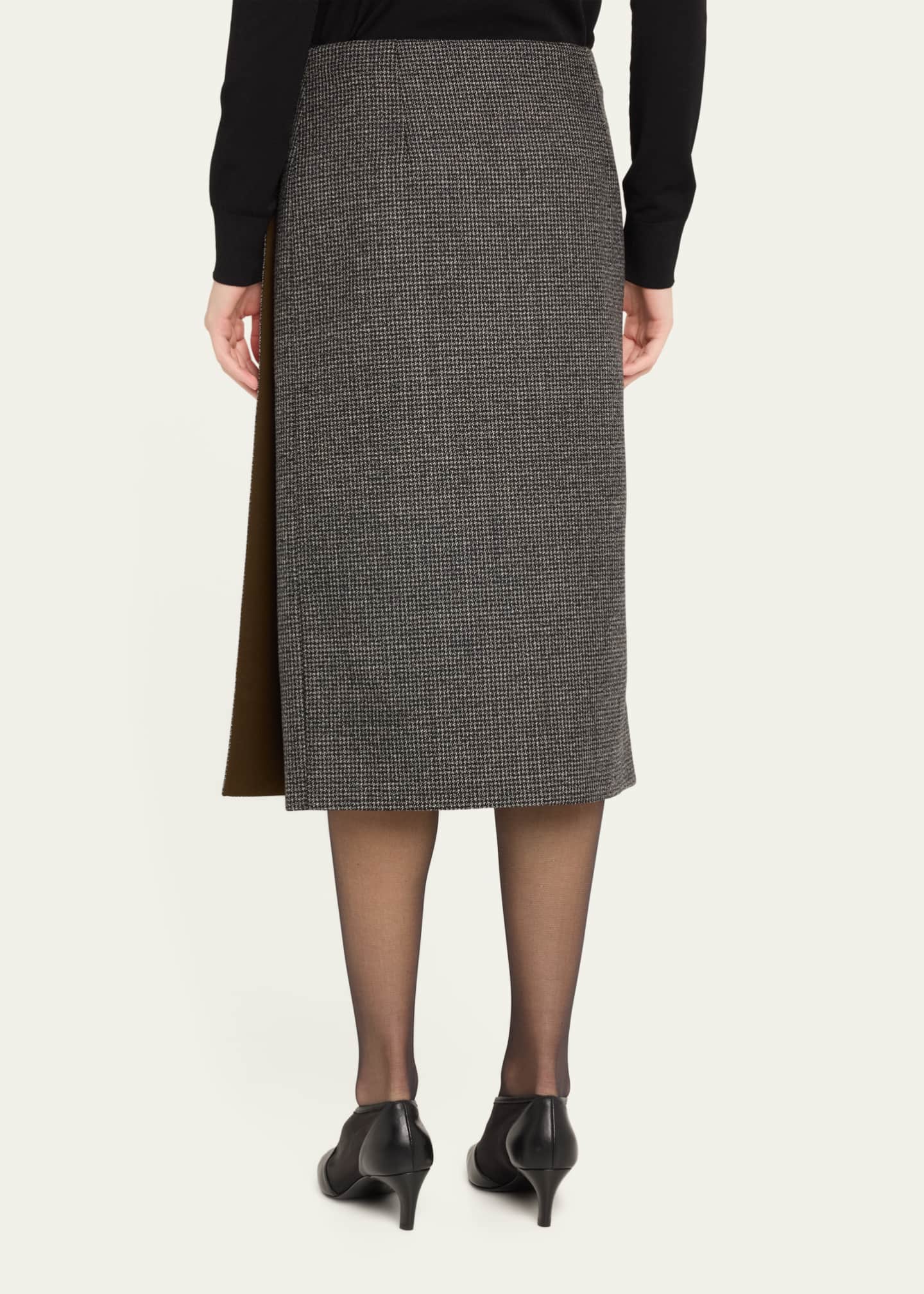 Marie Adam-Leenaerdt Reversible Midi Wool Suit Skirt Image 3 of 5