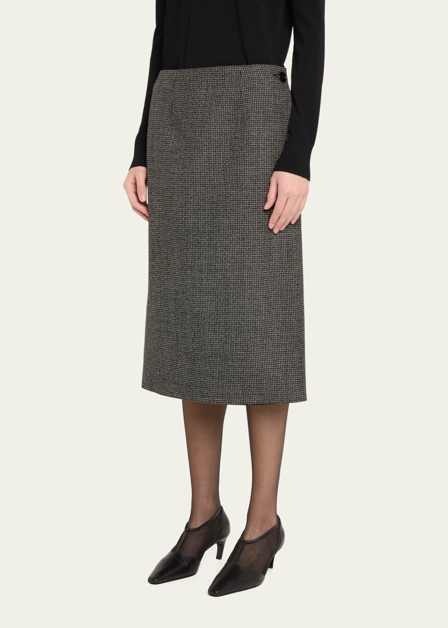 Marie Adam-Leenaerdt Reversible Midi Wool Suit Skirt Image 4 of 5