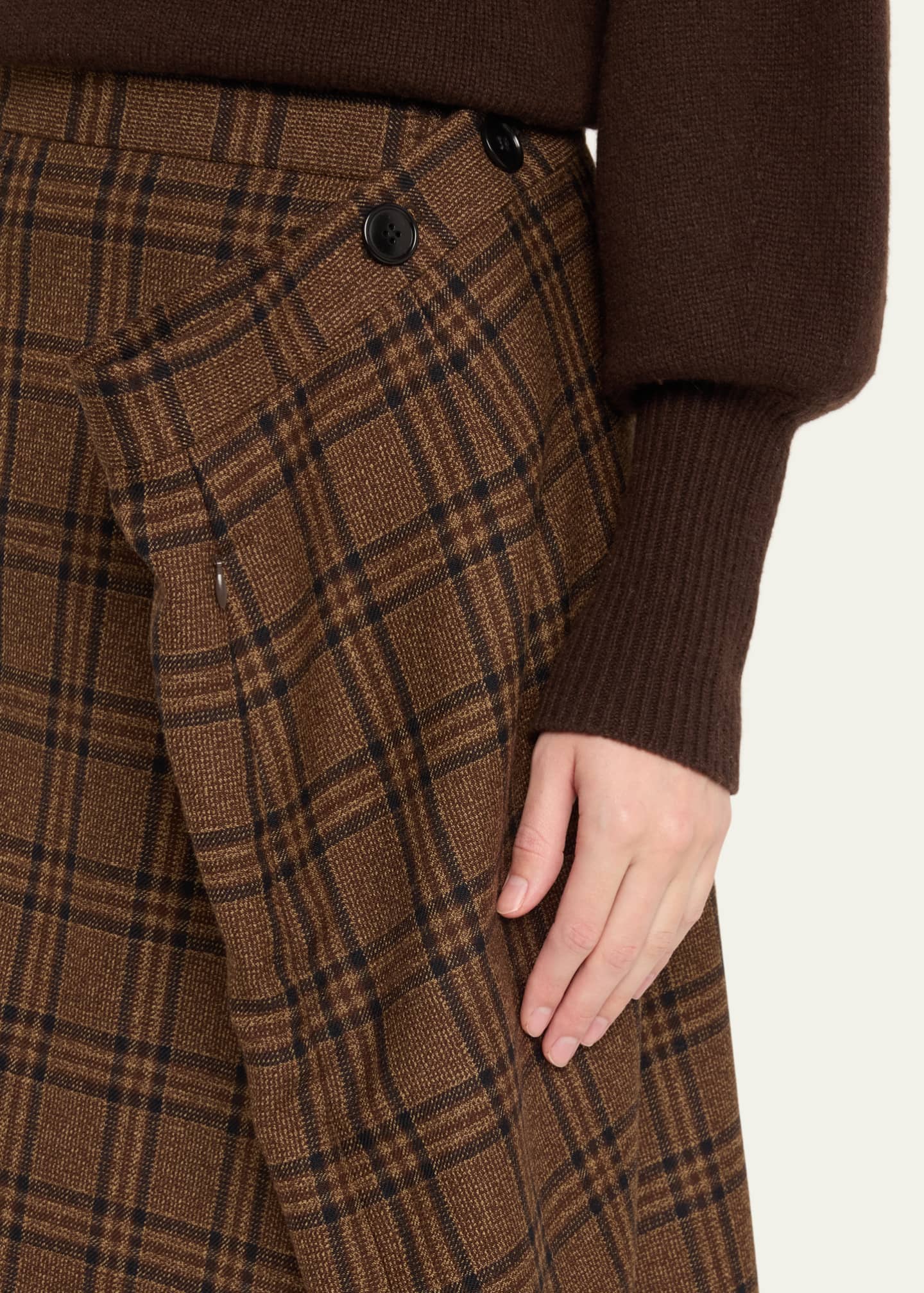 Marie Adam-Leenaerdt Plaid Oversized Straight Wool Skirt Image 5 of 5